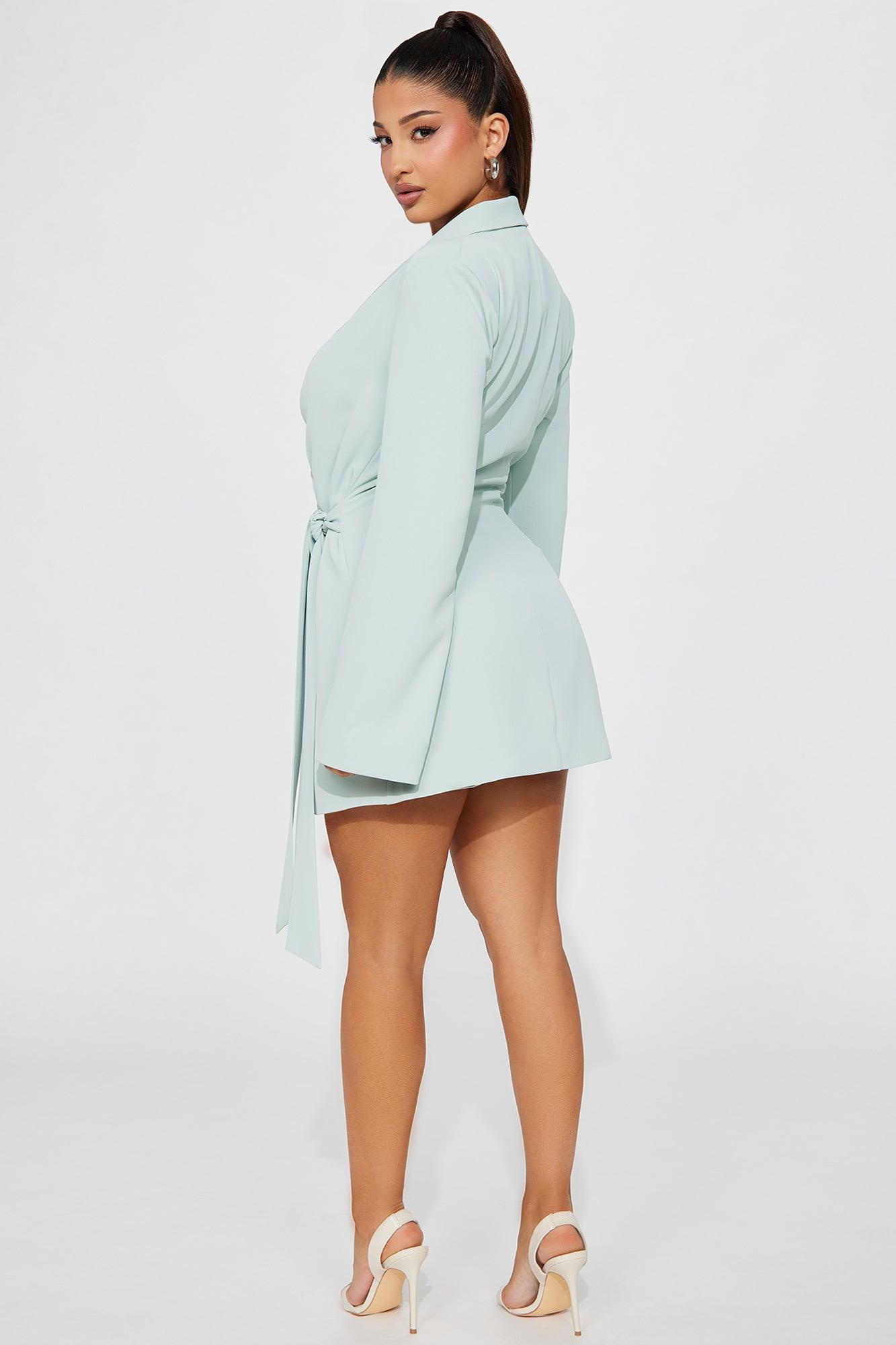 Ashley Blazer Mini Dress - Sage Product Image