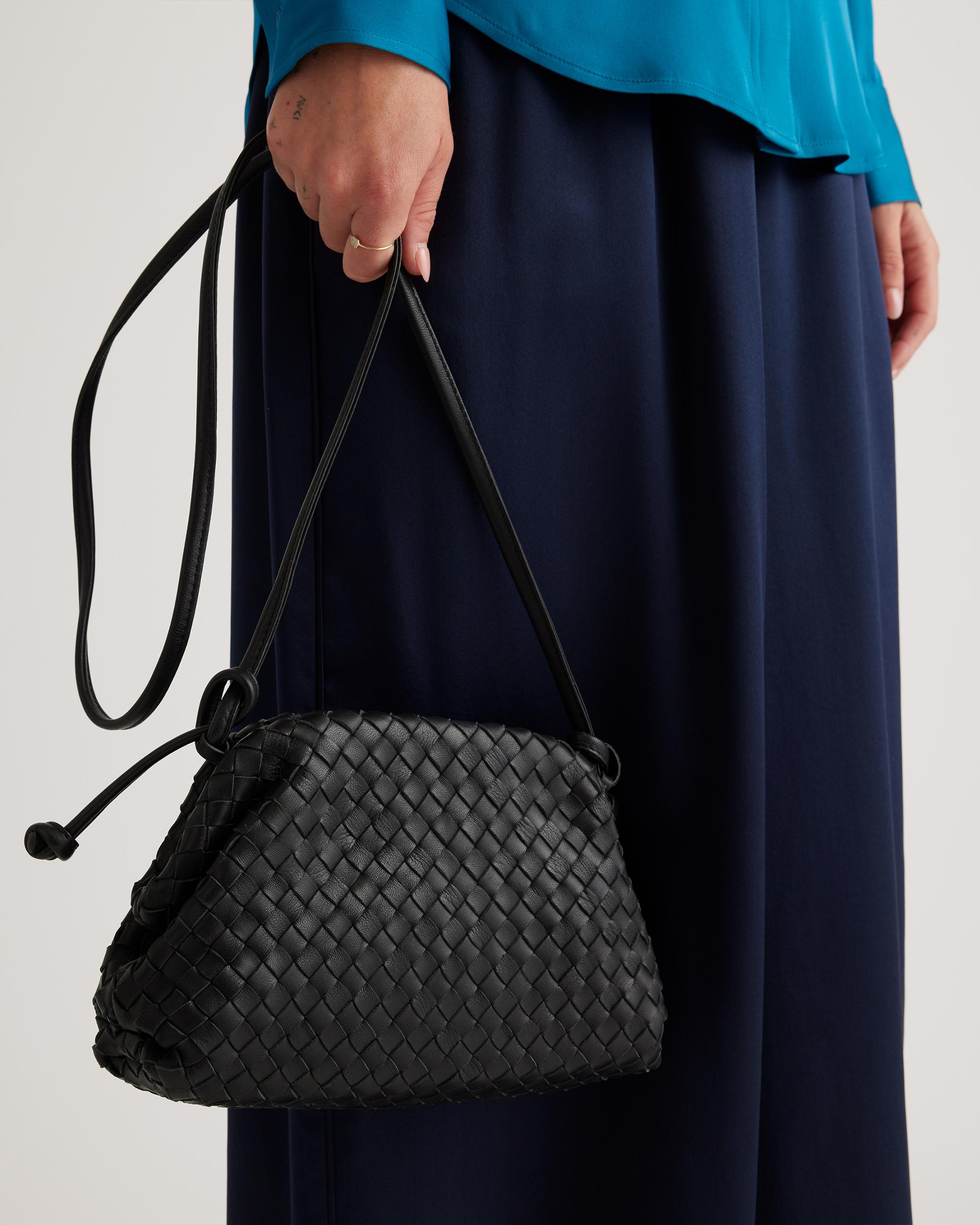 Quince | Women's Italian Leather Handwoven Pouch Crossbody Clutch Product Image