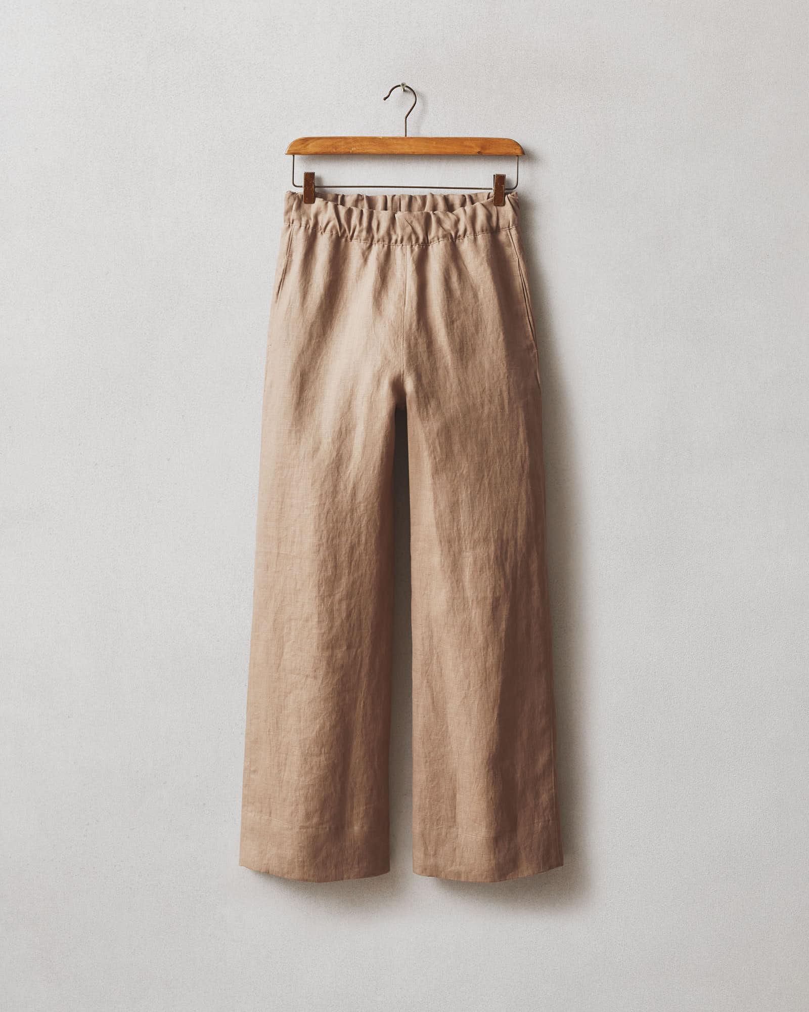 Women's Linen Wide Leg Pant - Pine Bark Female Product Image