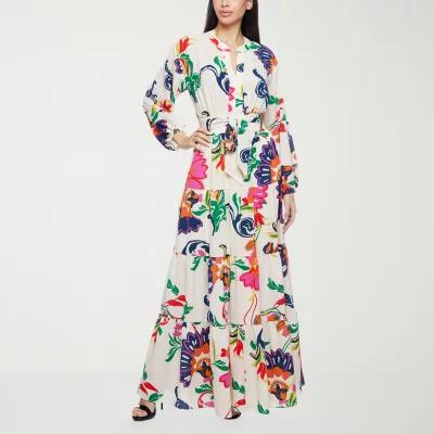 Premier Amour Womens Long Sleeve Floral Maxi Dress Product Image