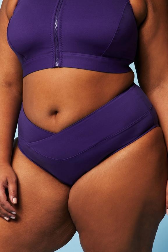 High-Waisted Cross Over Swim Bottom Product Image