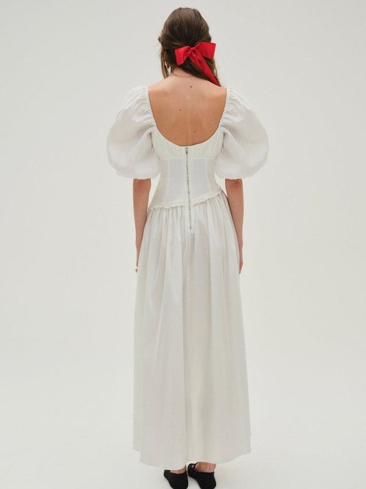 Whipped Cream Taffeta Maxi Dress — White Product Image