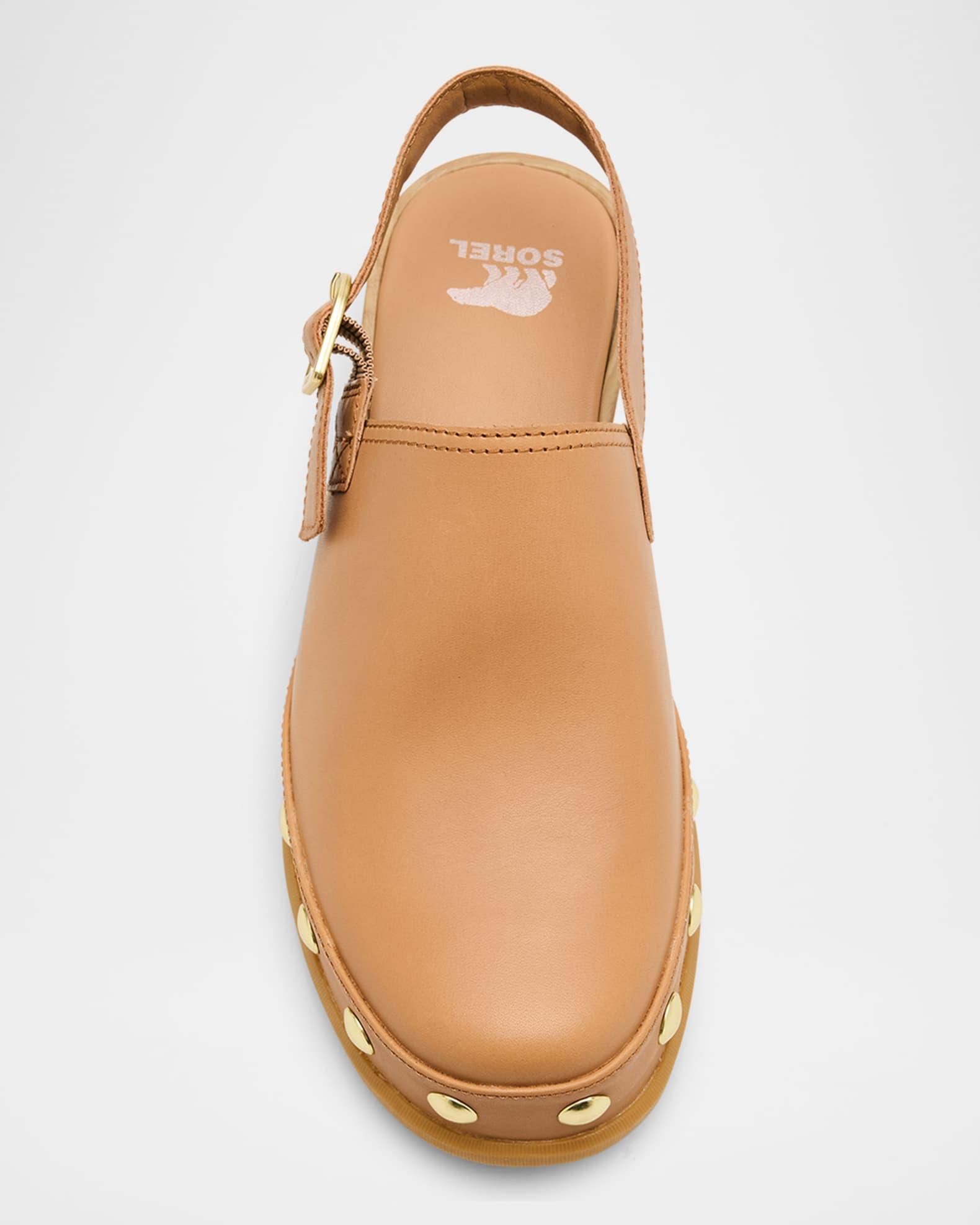 Roman Leather Slingback Platform Clogs Product Image