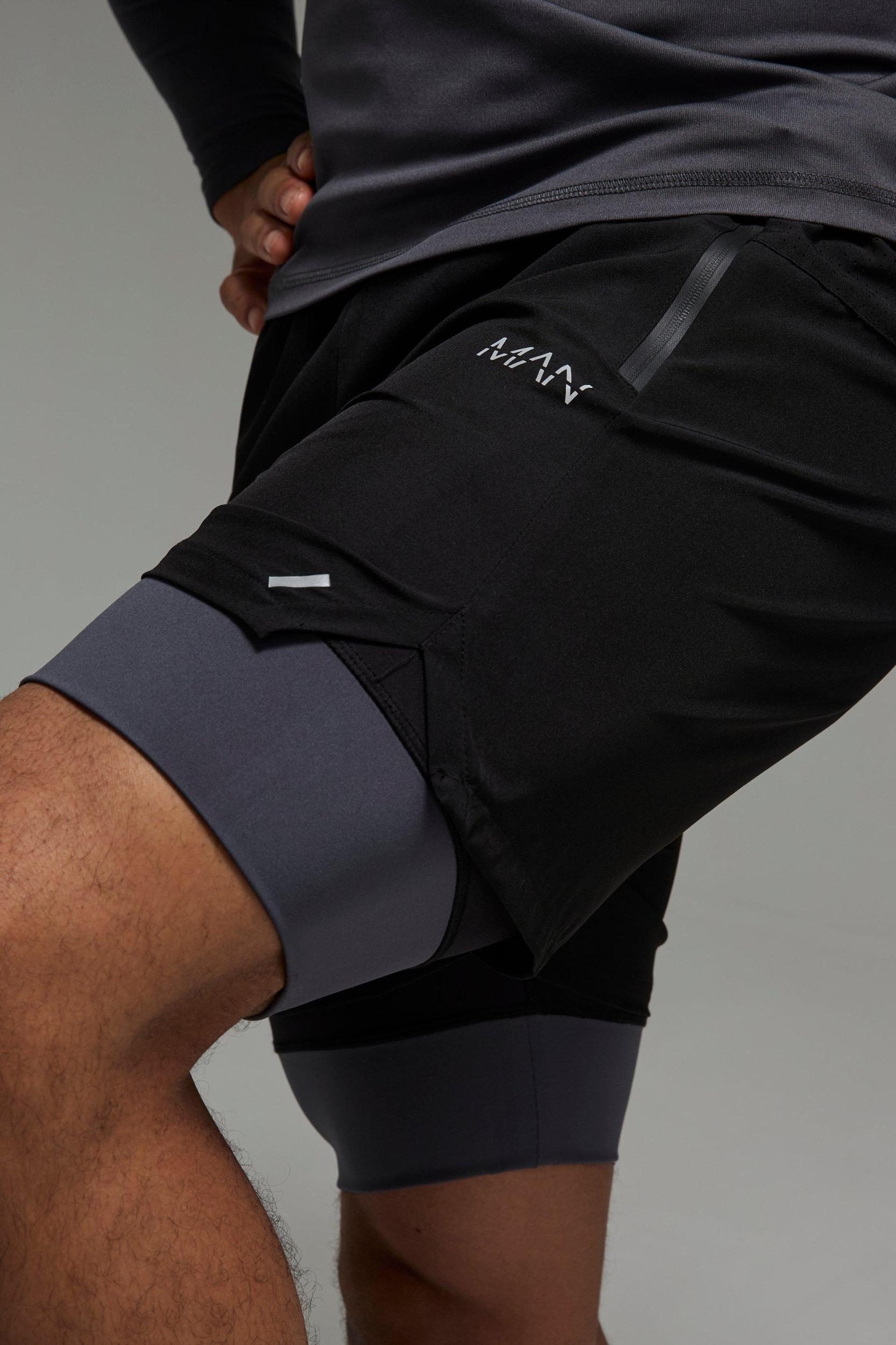 Man Active Running Half Tights | boohooMAN USA Product Image