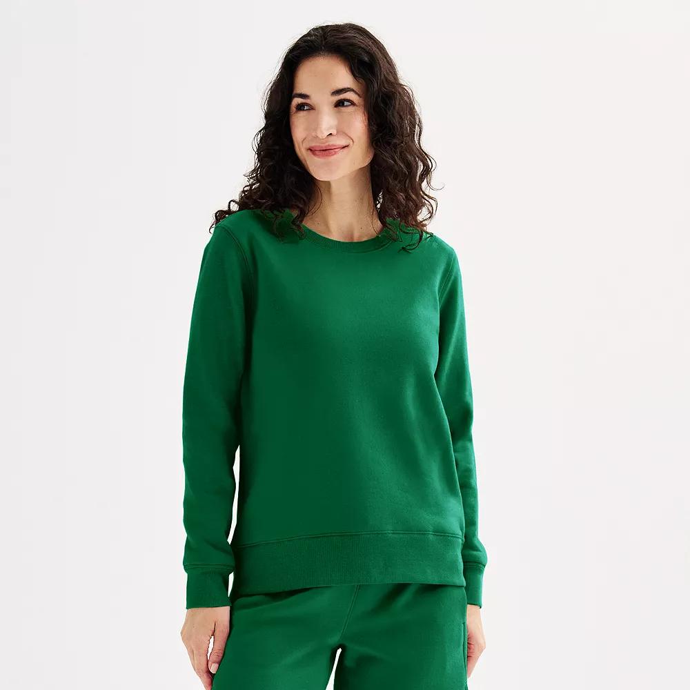 Women's Tek Gear® Ultrasoft Fleece Crewneck Pullover, Size: Large Tall, Rugged Green Product Image