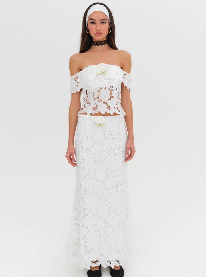 Claudia Maxi Skirt — White Product Image