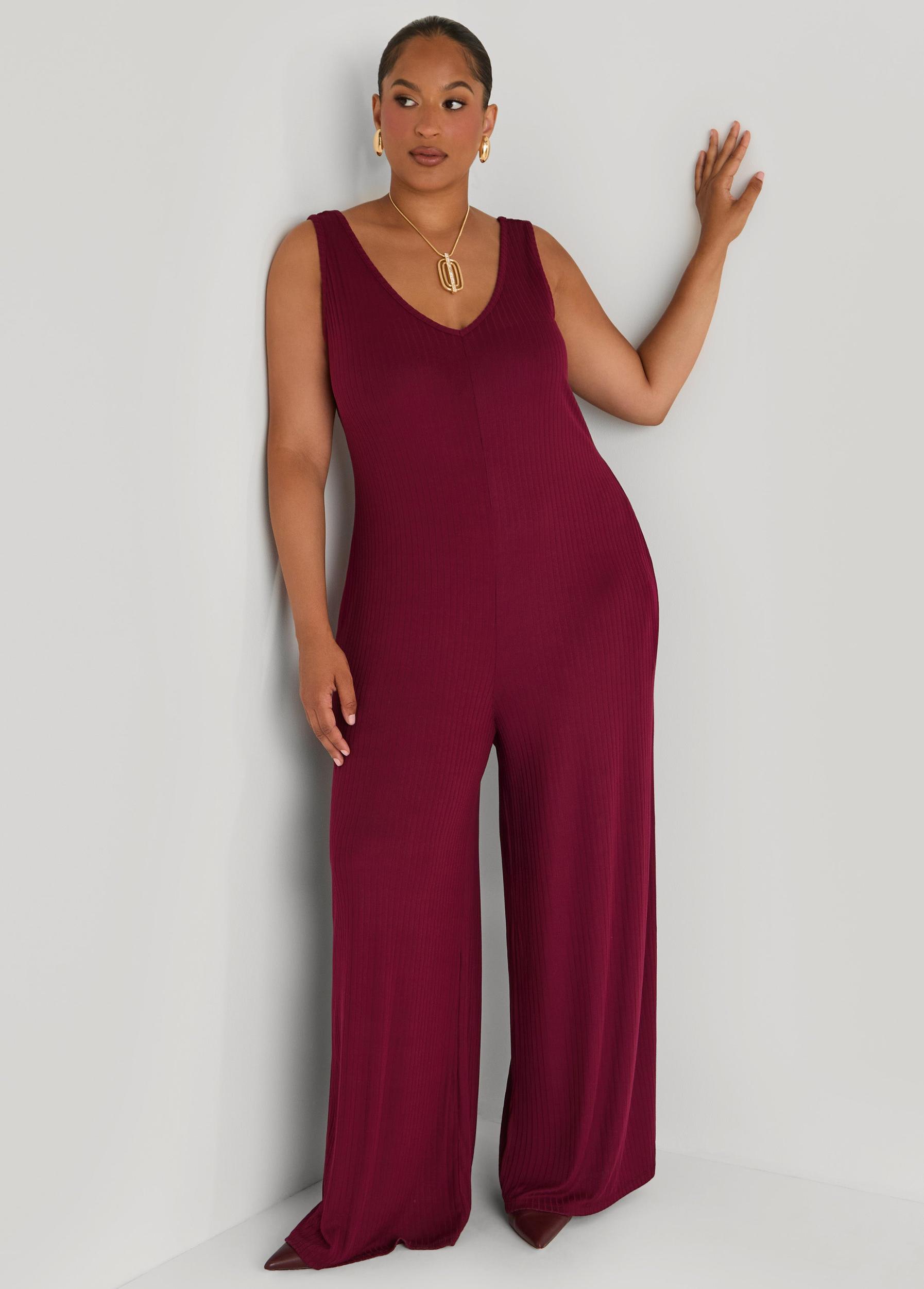 Ribbed Wide Leg Jumpsuit Product Image
