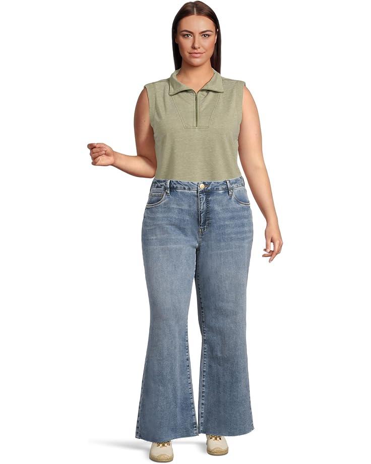 Women's KUT from the Kloth Plus Meg High Rise Fab Ab Wide Leg Raw Hem-Long Inseam Product Image