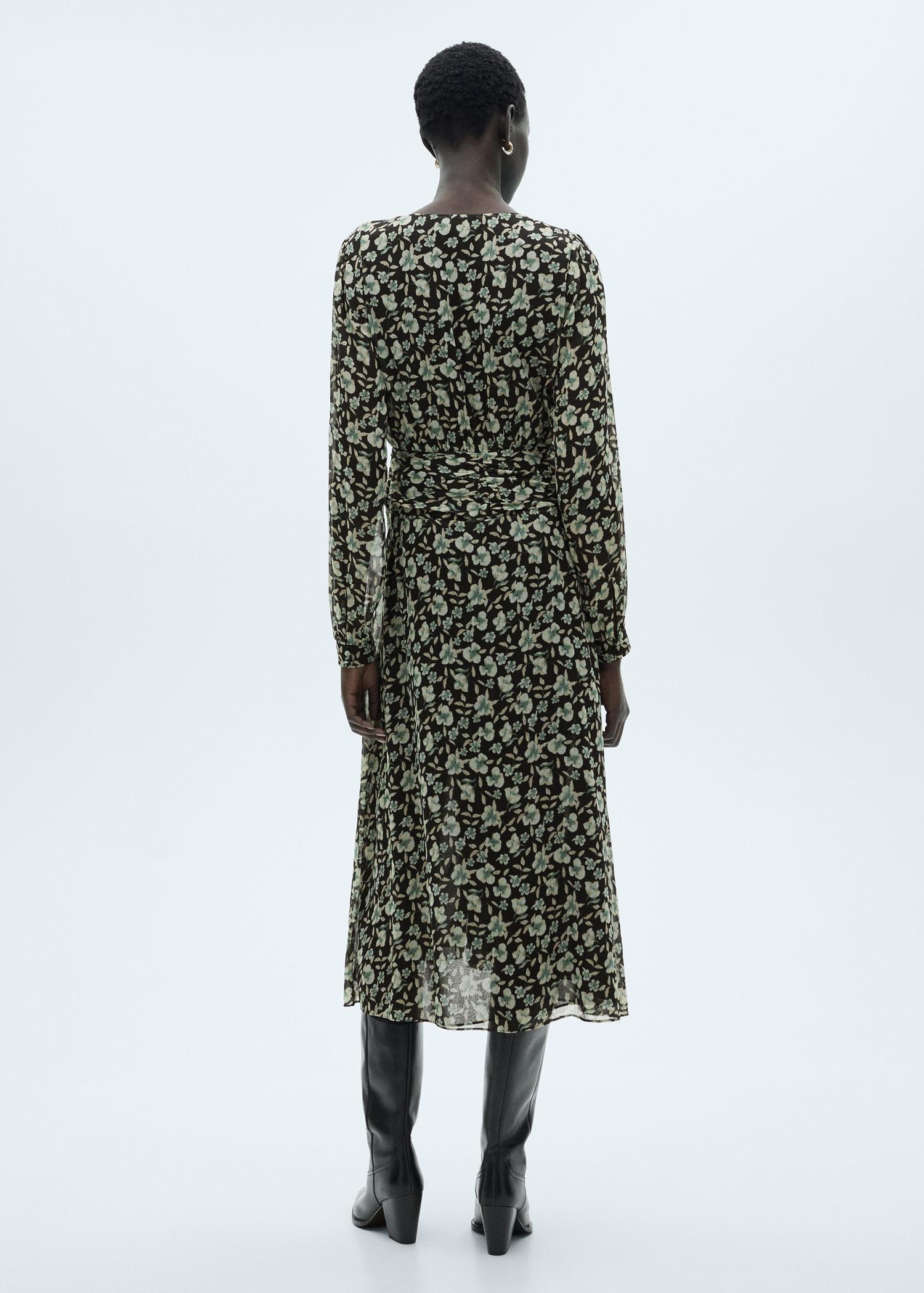 Floral chiffon dress - Women | MANGO USA Product Image