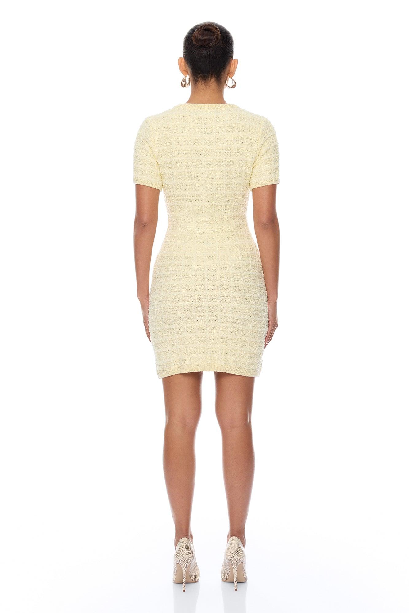 Sadie Sweater Mini Dress - Butter Yellow Female Product Image