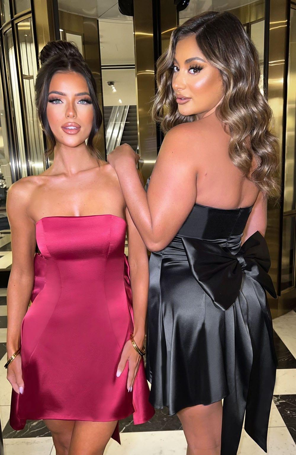 Freja Mini Dress - Burgundy Product Image