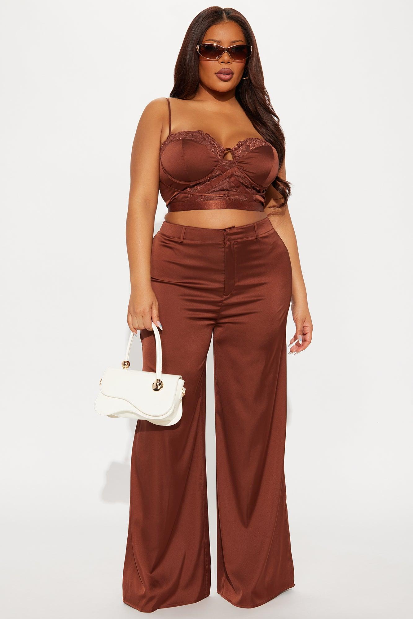 In Your Dreams Pant Set - Chocolate Female Product Image