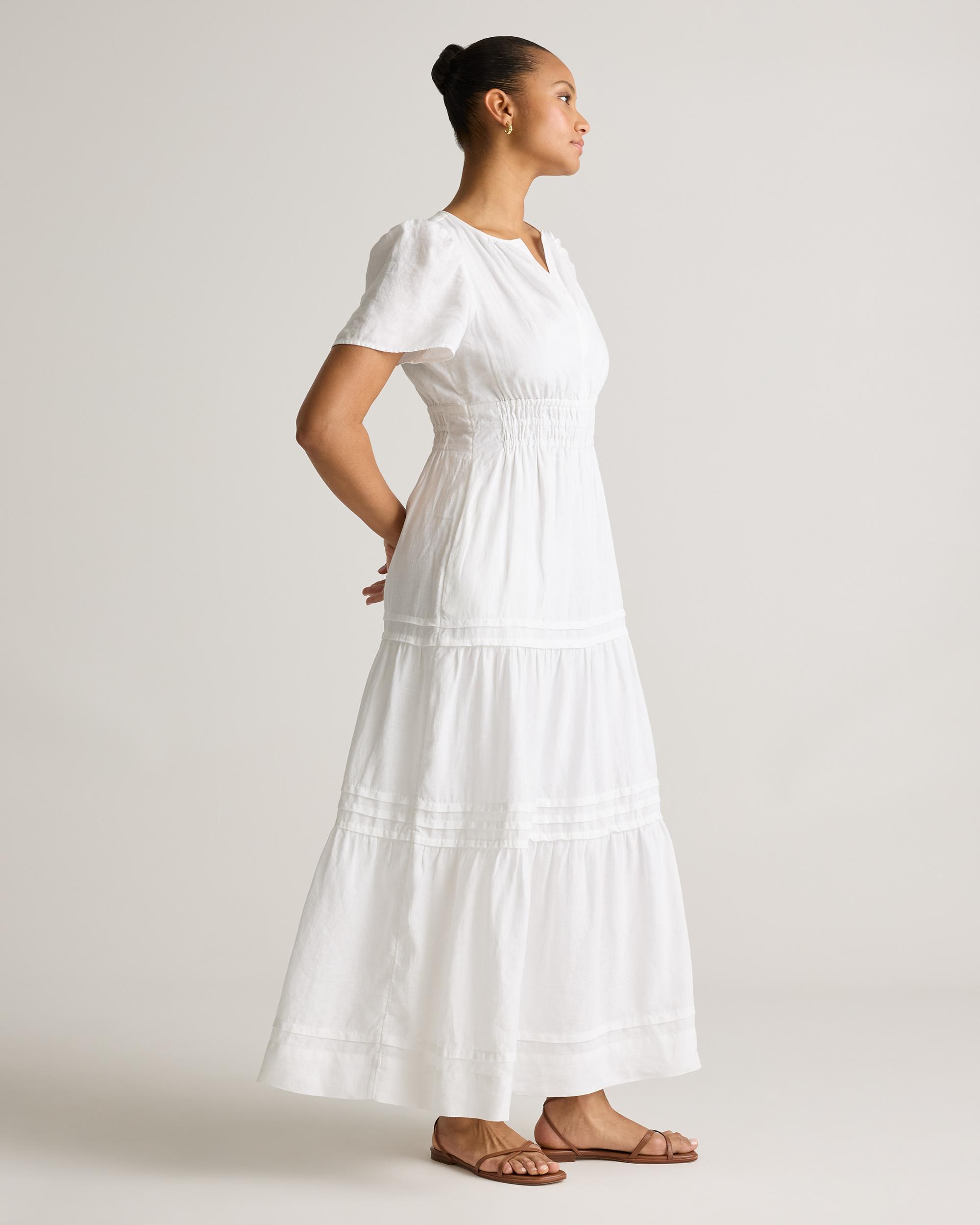 Quince | Women's 100% European Linen Tiered Maxi Dress Size XL Product Image