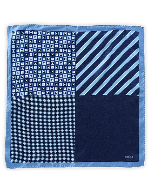 Cremieux Squares Stripes 4 Square Silk Pocket Square Product Image