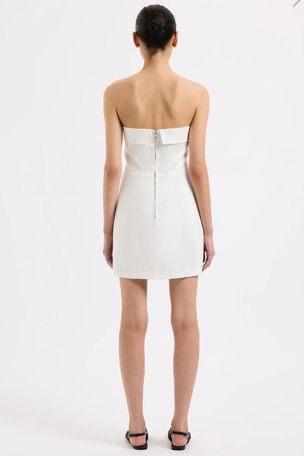 Nude Lucy | Lyra Linen Mini Dress | White Product Image