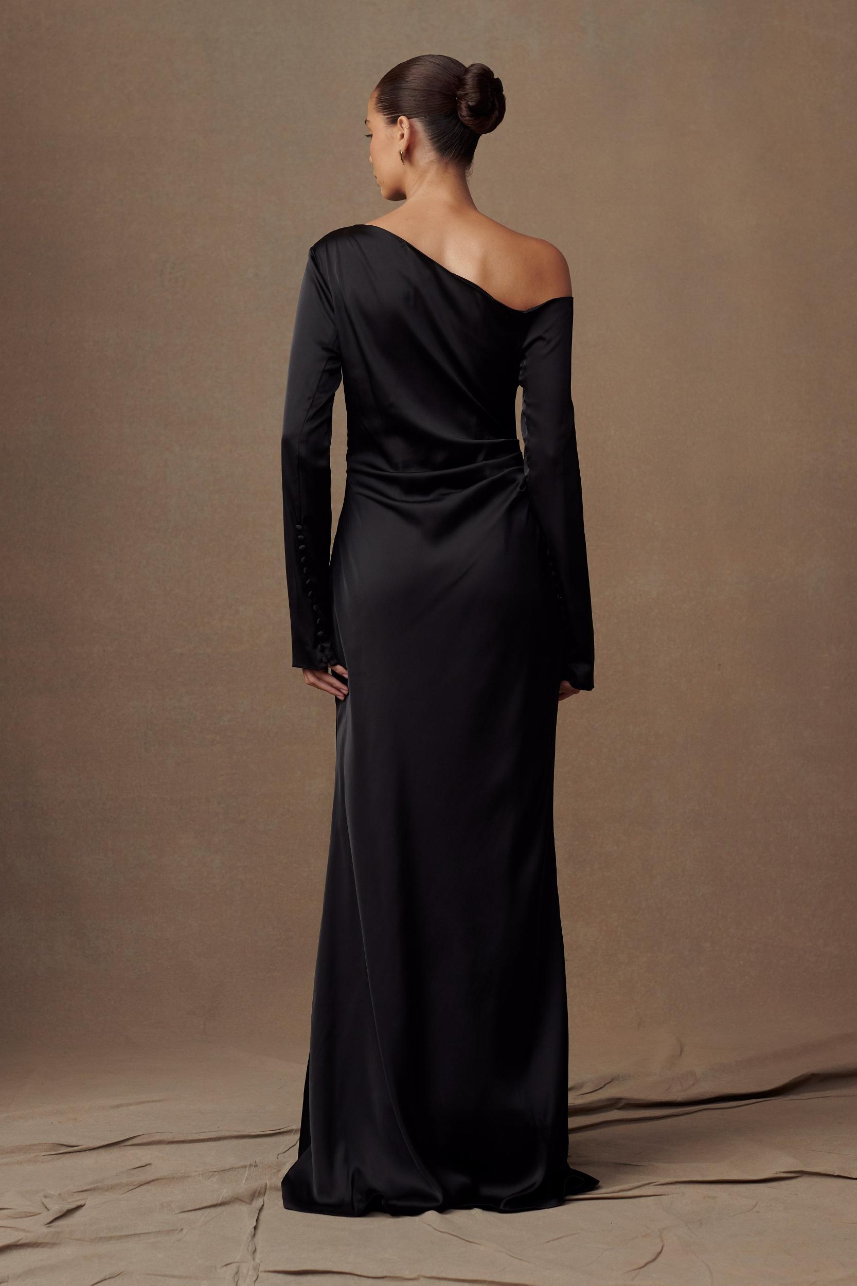 Avery Long Sleeve Maxi Dress - Black Product Image