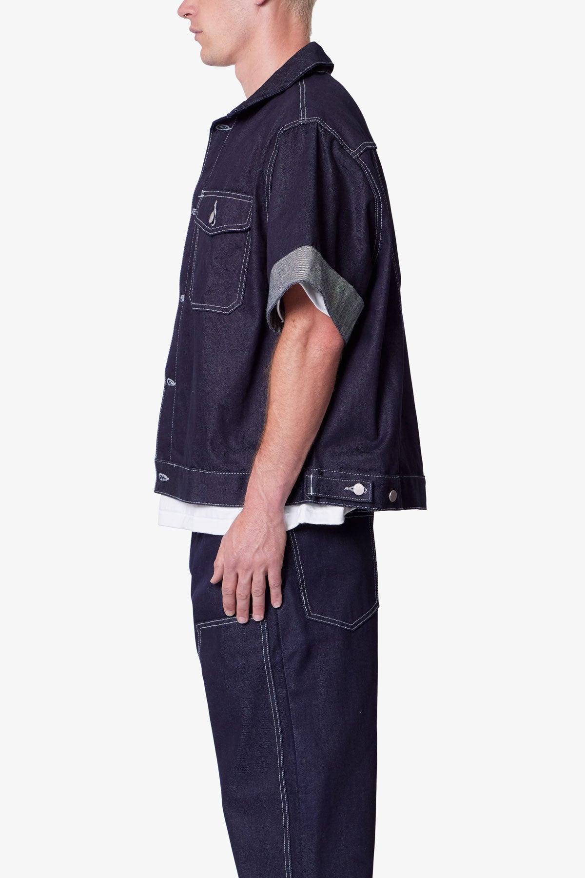 Raw Denim Work Shirt - Blue Product Image