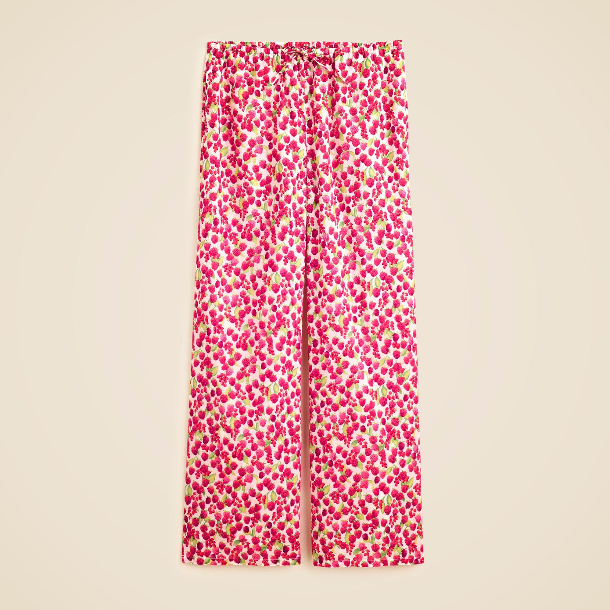 Cotton voile beach pant in raspberry print Product Image
