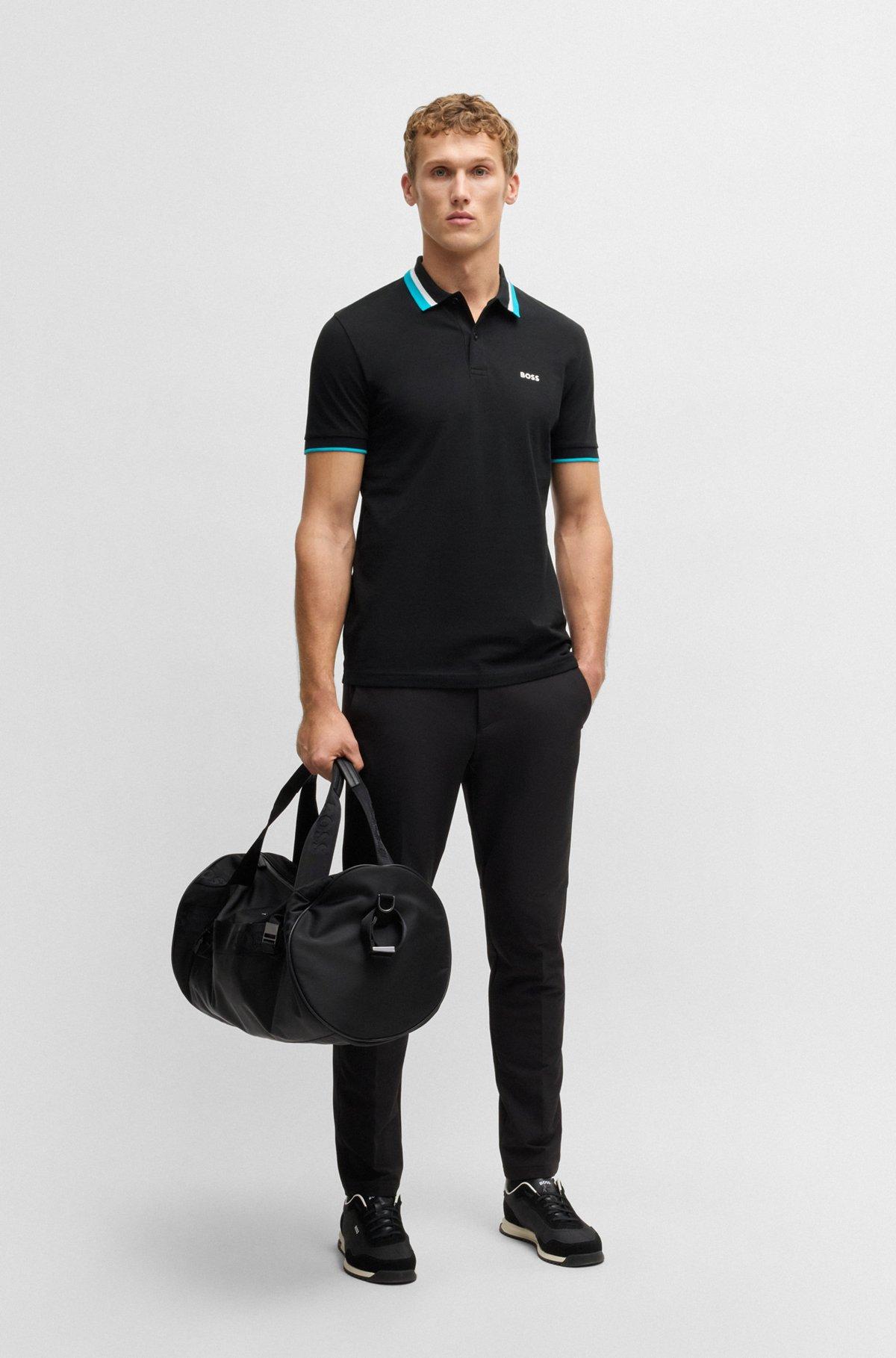 Paddy active polo shirt with contrast stripes Product Image