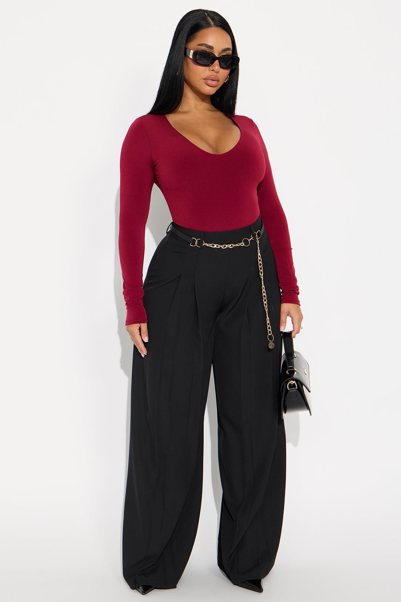 Obsessed With Me Bodysuit - Burgundy Female Product Image