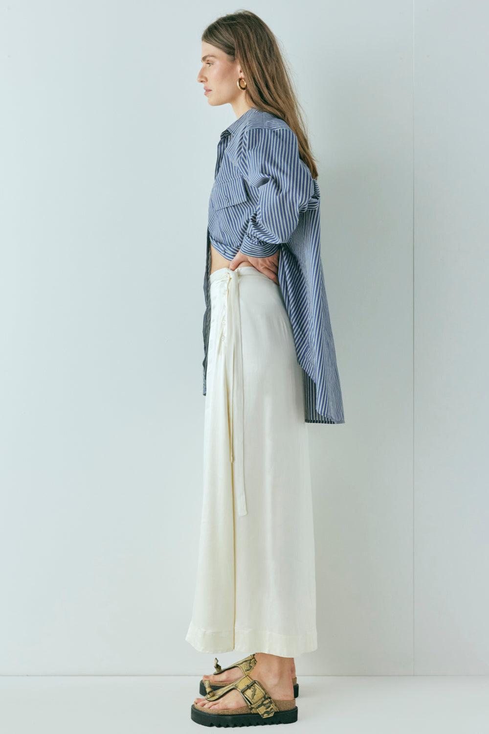 Luel Satin Maxi Skirt Cream Product Image