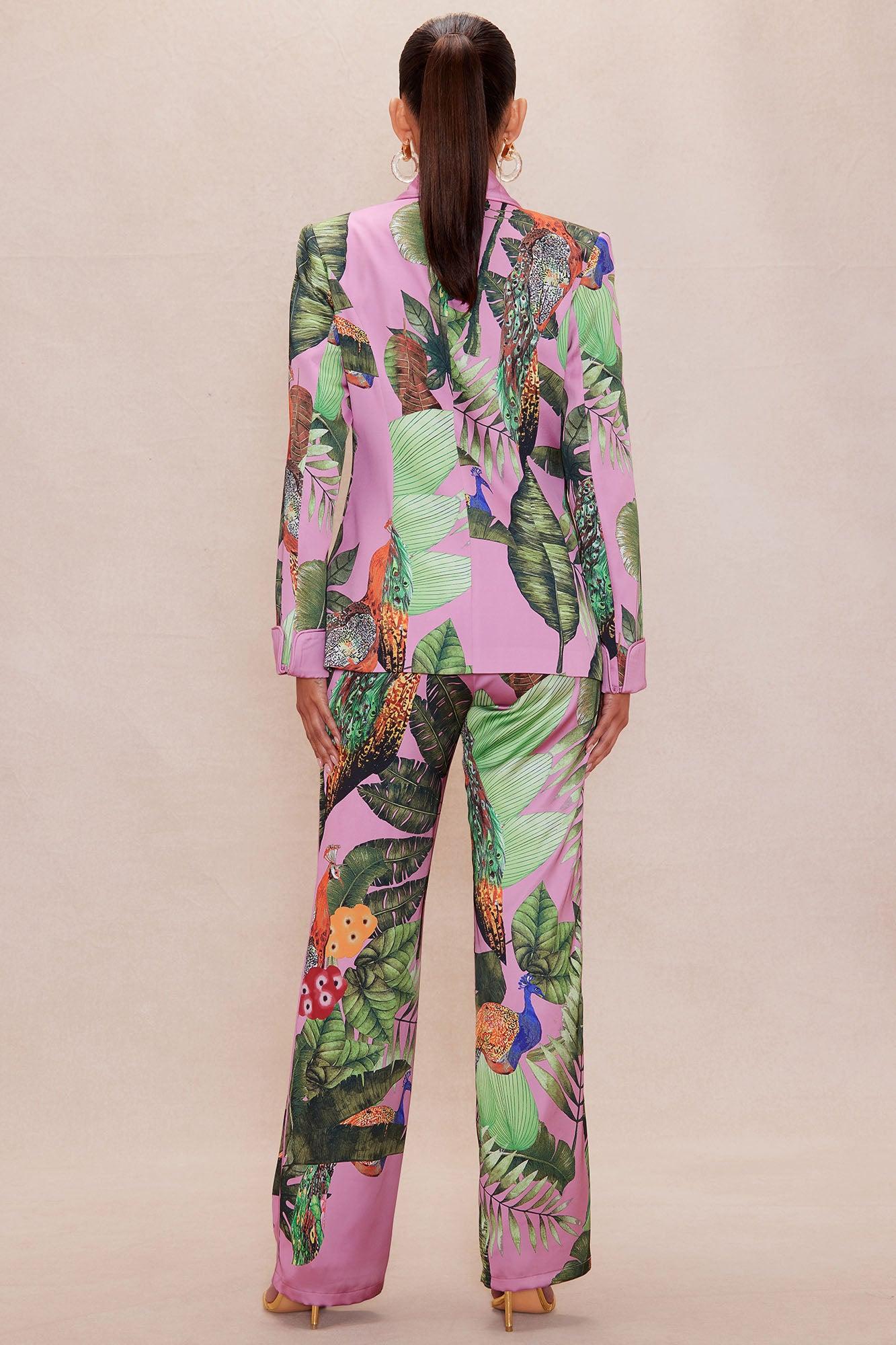 Private Island Satin Suit Set - Pink/combo Female Product Image