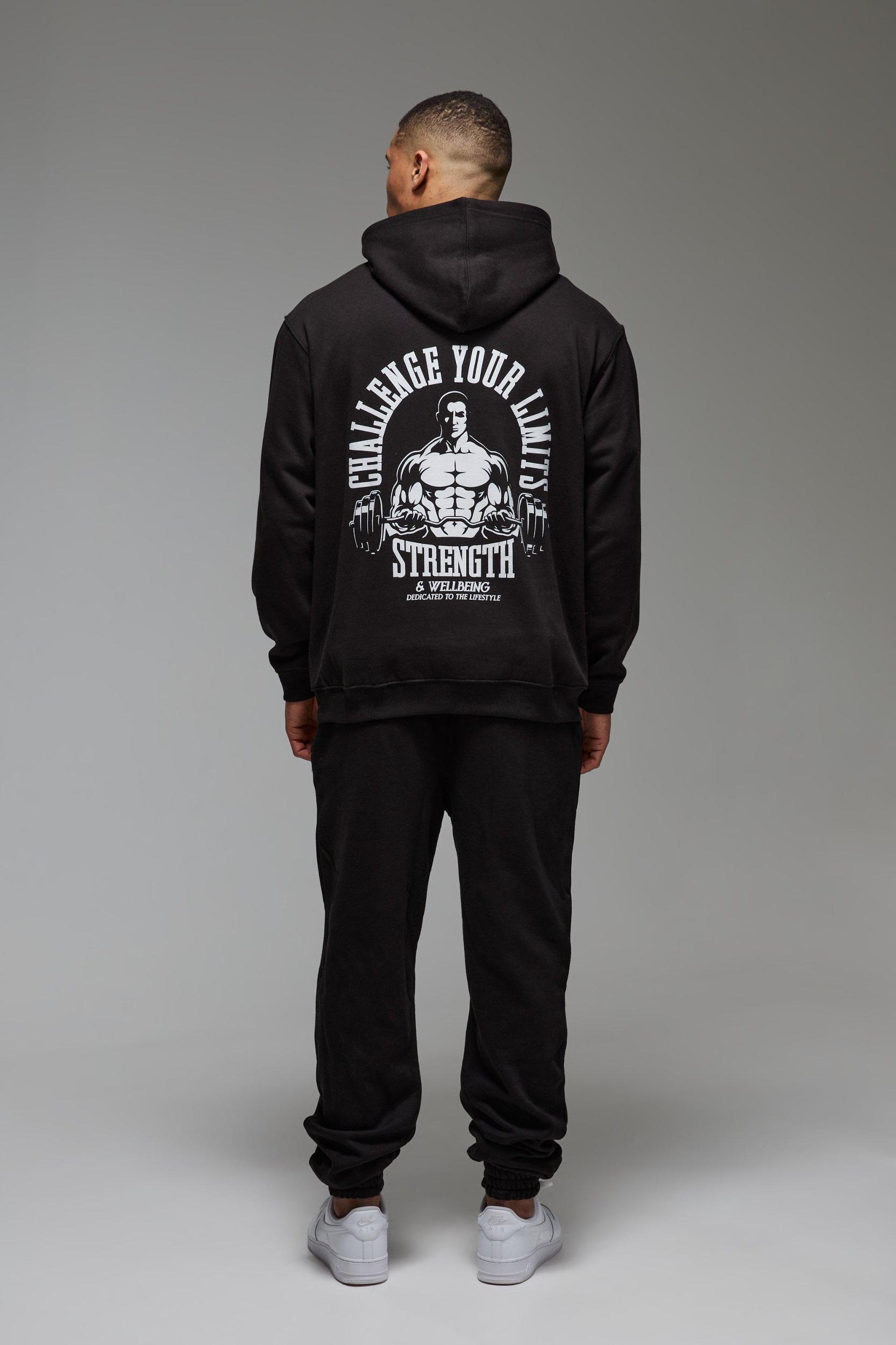 Man Active Challenge Your Limits Oversized Hoodie | boohooMAN USA Product Image