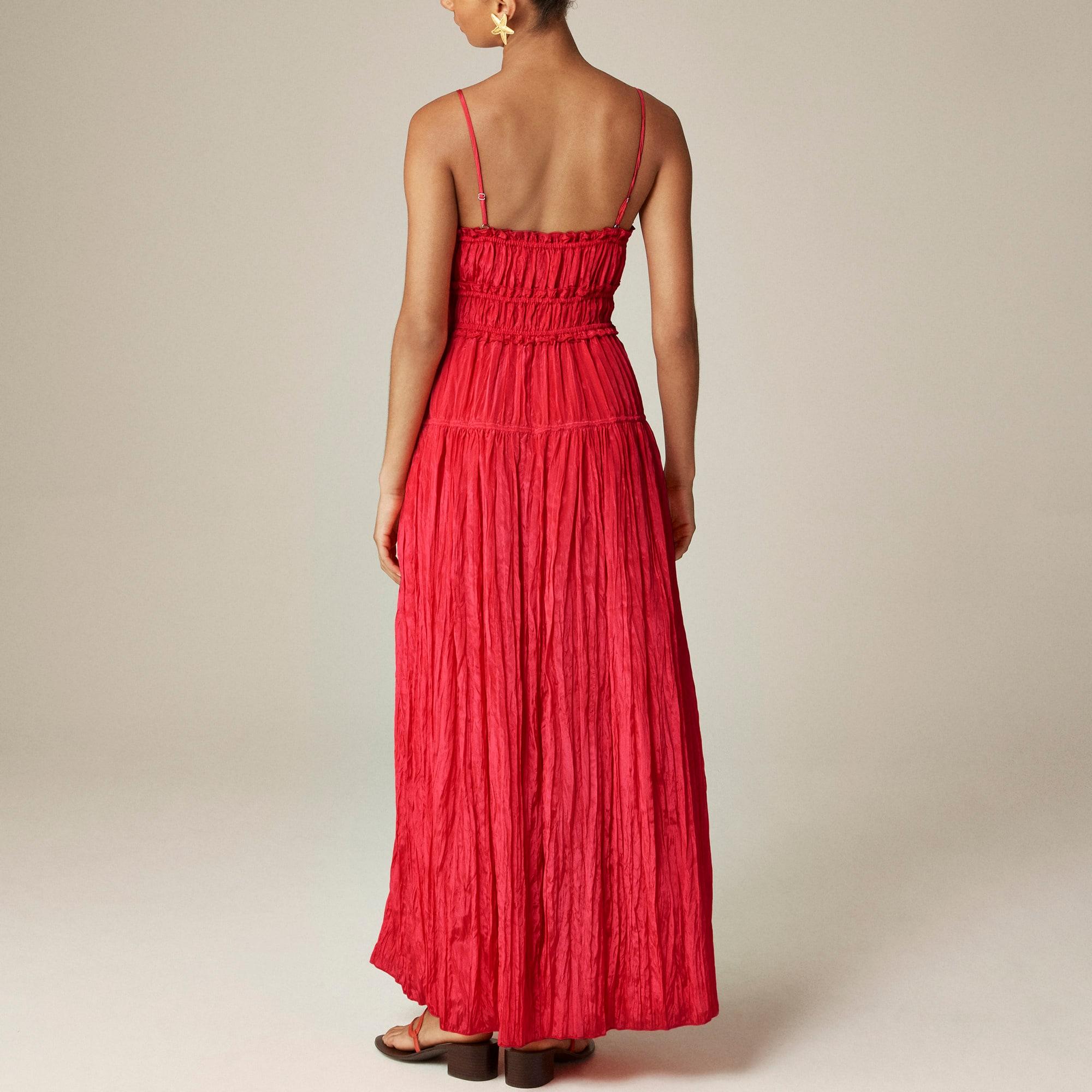 Crinkled ruffle-trim dress Product Image