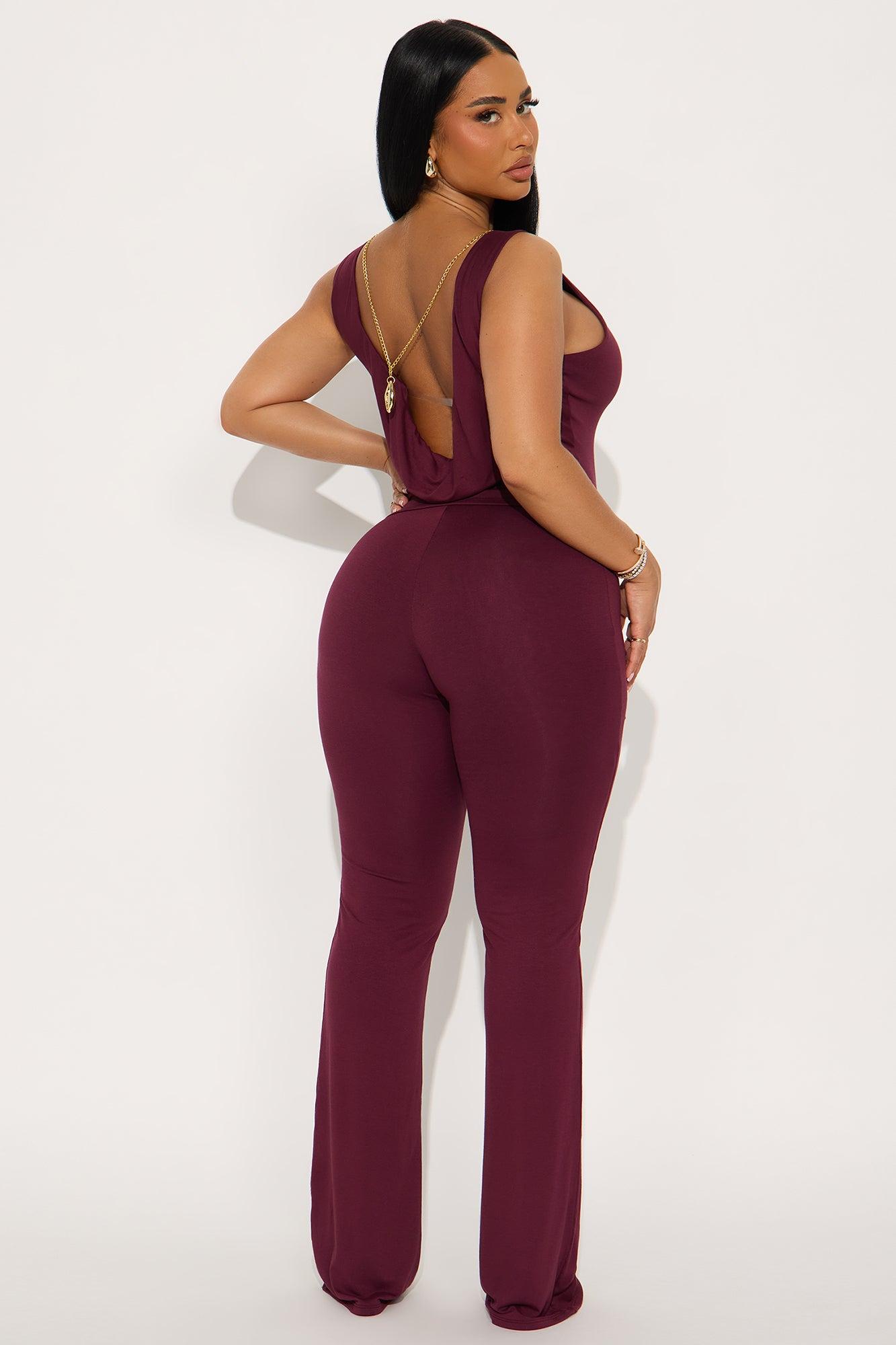 Esmeralda Double Lined Pant Set - Wine Product Image