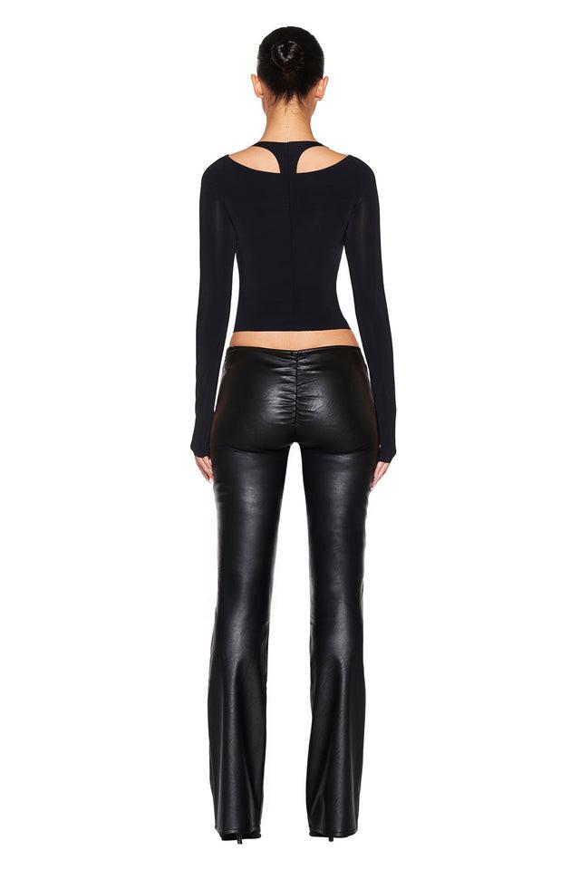 NERINA LONG SLEEVE TOP - BLACK Product Image