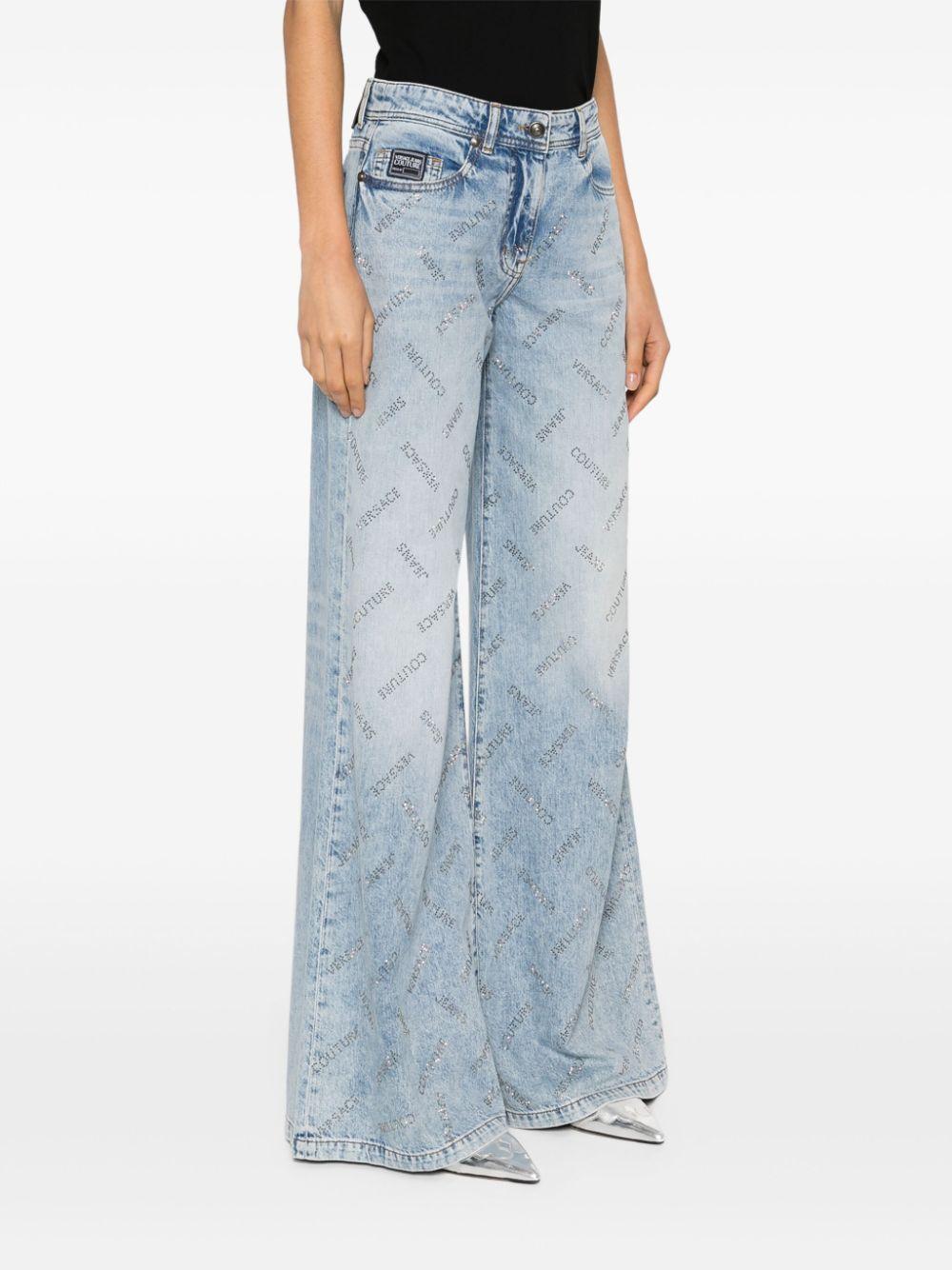 crystal-logo straight-leg jeans Product Image