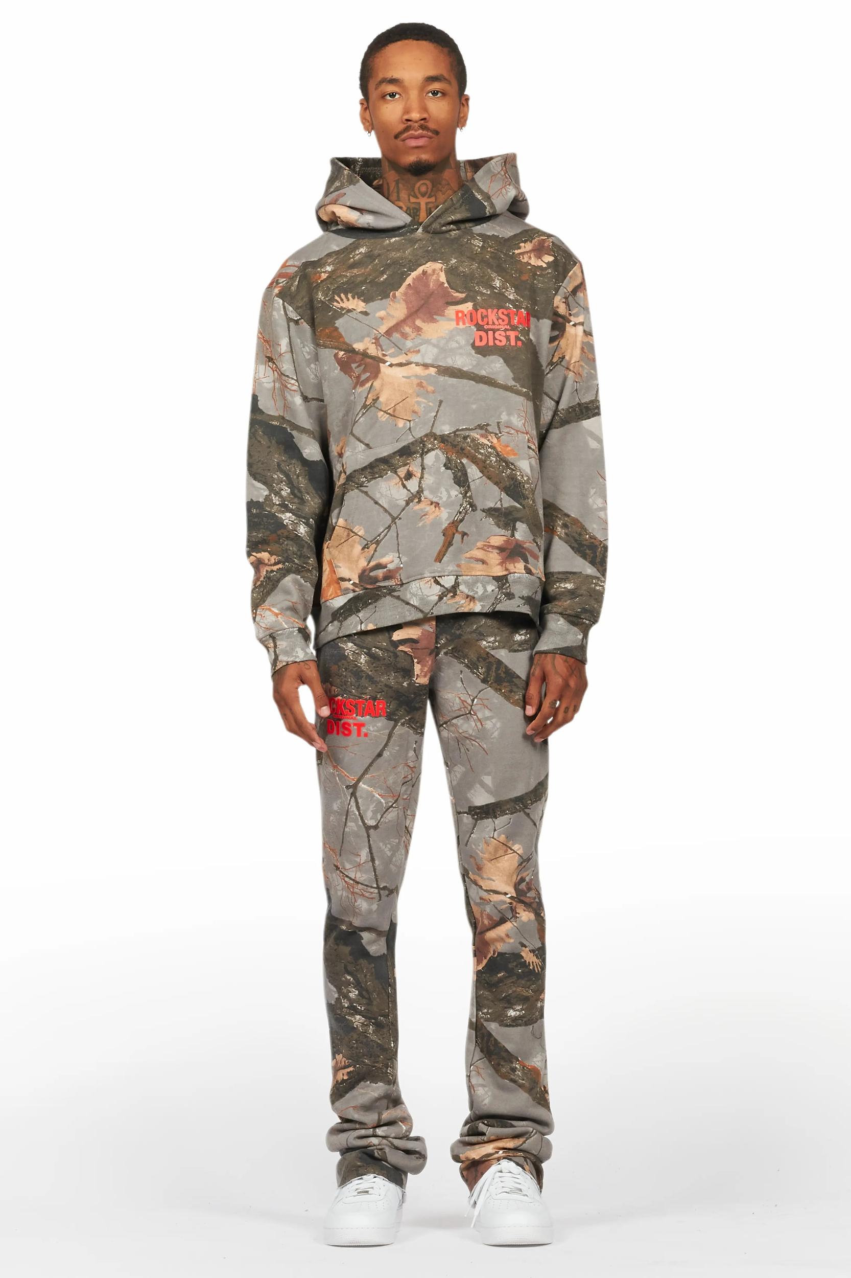 Tabby Beige Graphic Stacked Flare Track Set Male Product Image