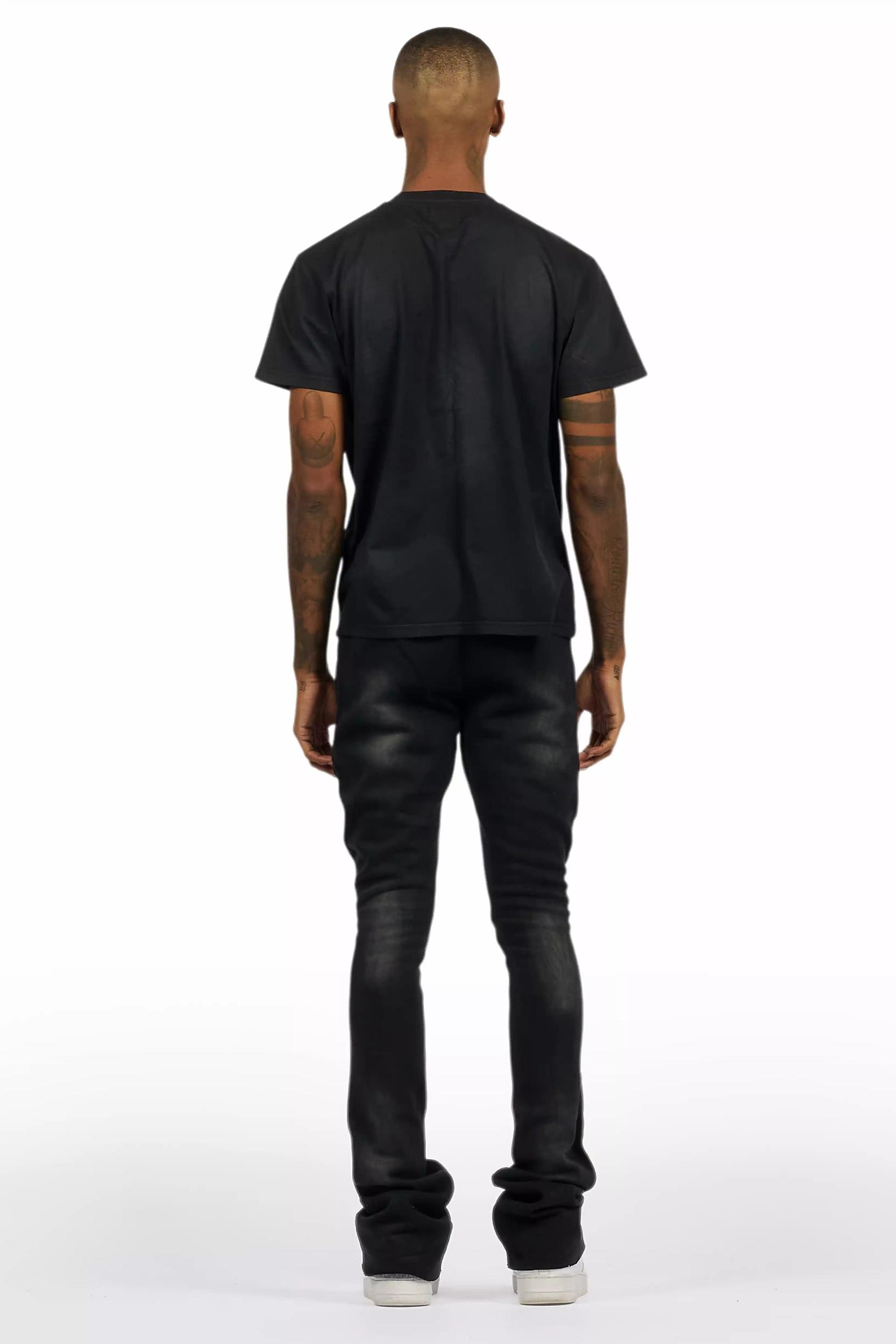 Quito Black T-Shirt/Stacked Flare Track Set Male Product Image