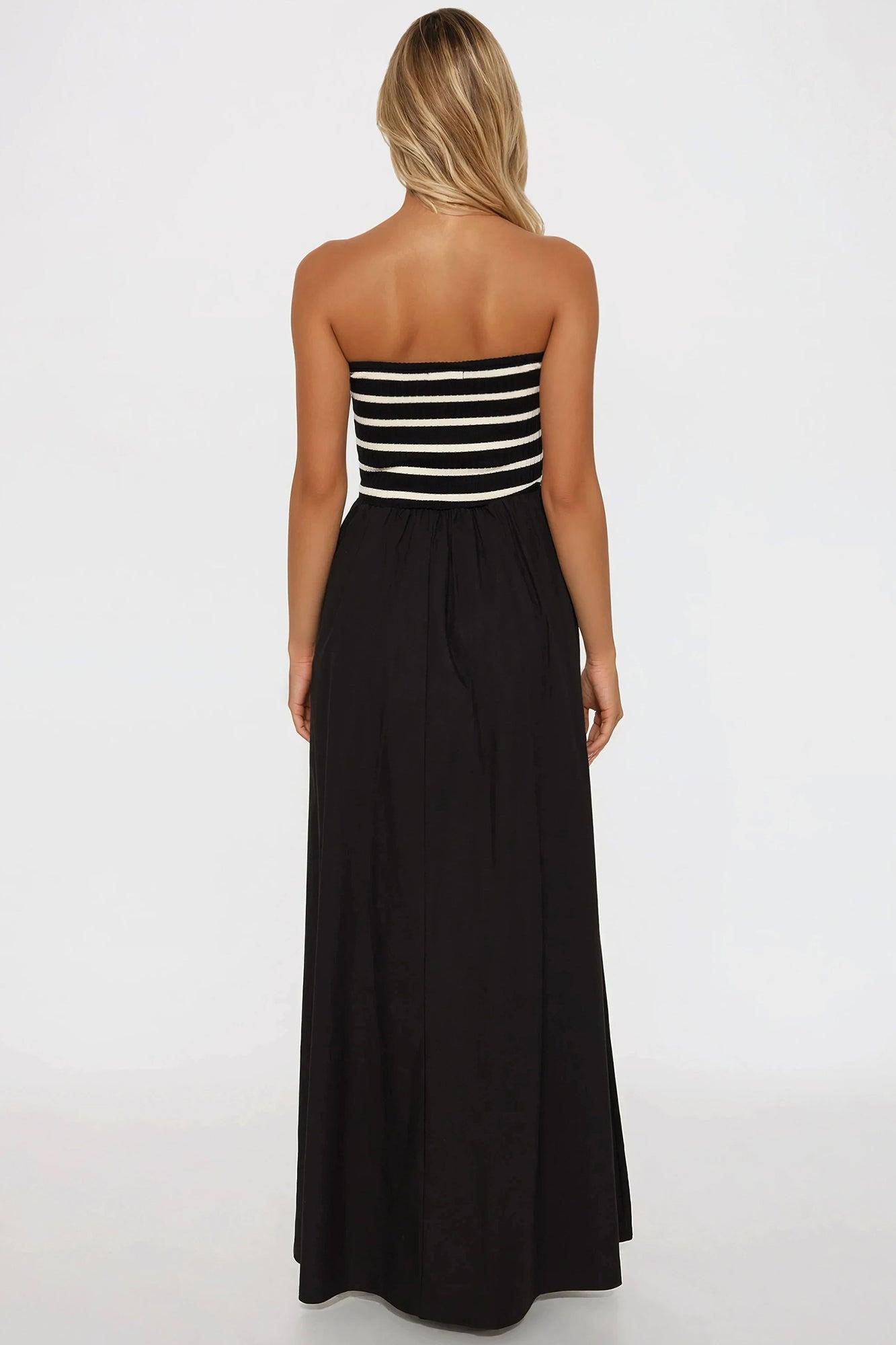Amber Striped Maxi Dress - Black/combo Product Image
