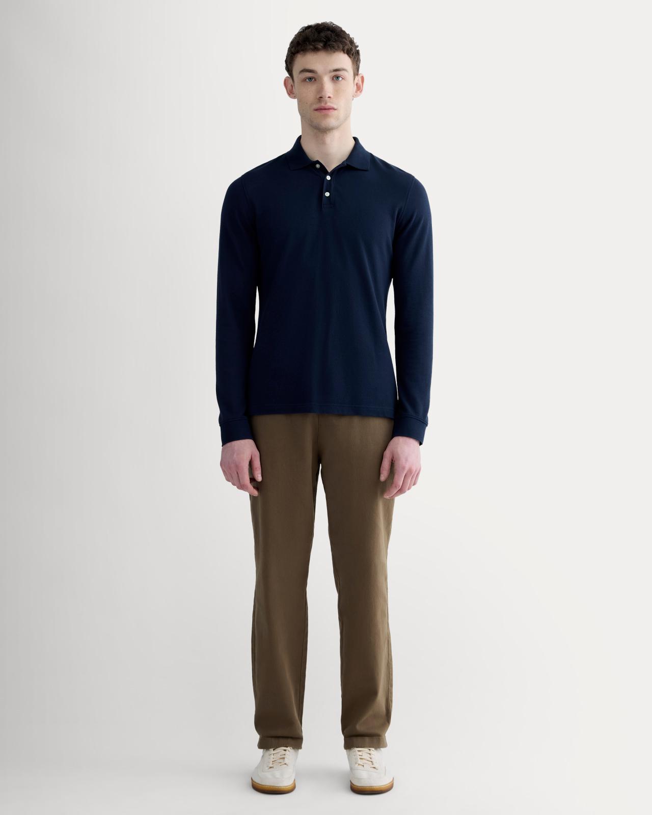 Mens Long-Sleeve Pique Polo T-Shirt by Everlane Product Image