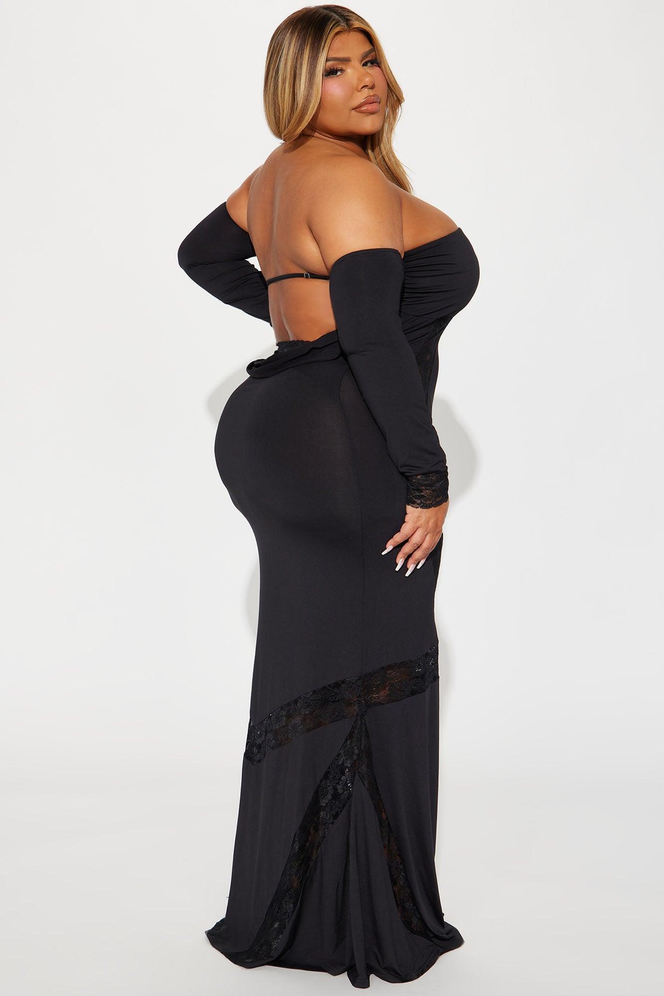 Chelsea Lace Cut Out Maxi Dress - Black Product Image
