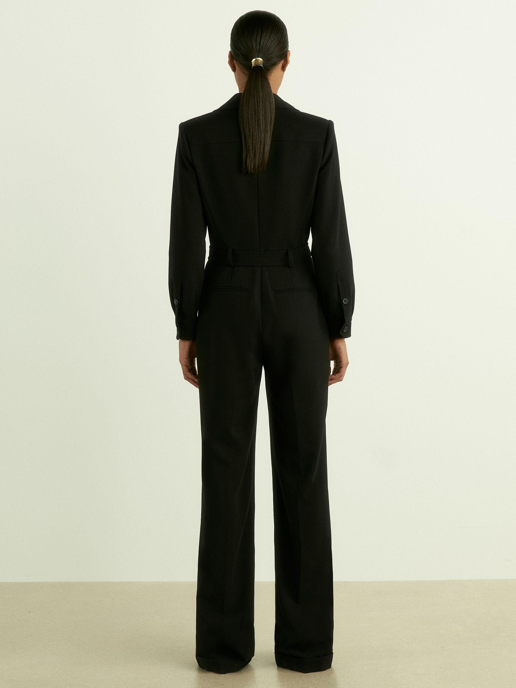 Belted Utility Jumpsuit in Black Product Image