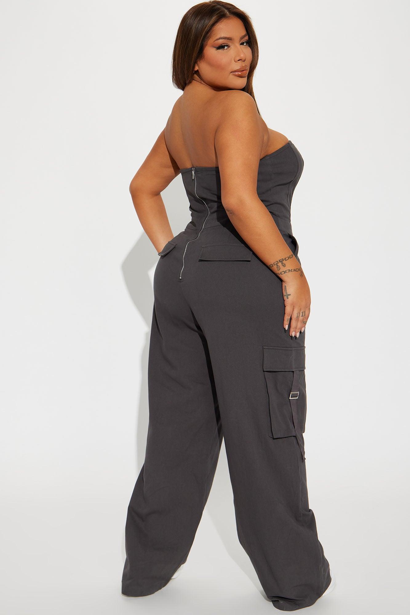 Houston Cargo Jumpsuit - Charcoal Product Image