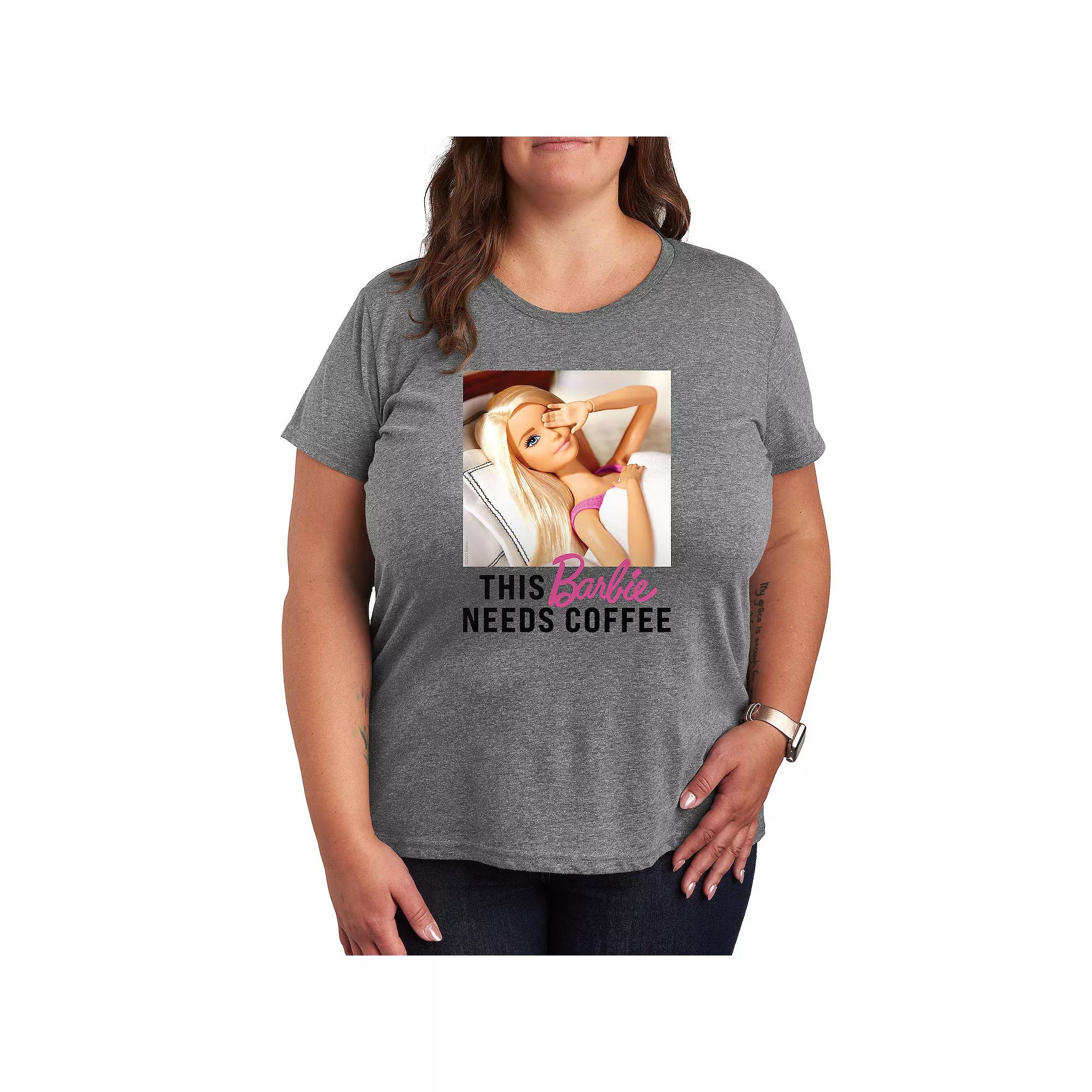 Plus Barbie® Needs Coffee Graphic Tee, Women's,  Product Image
