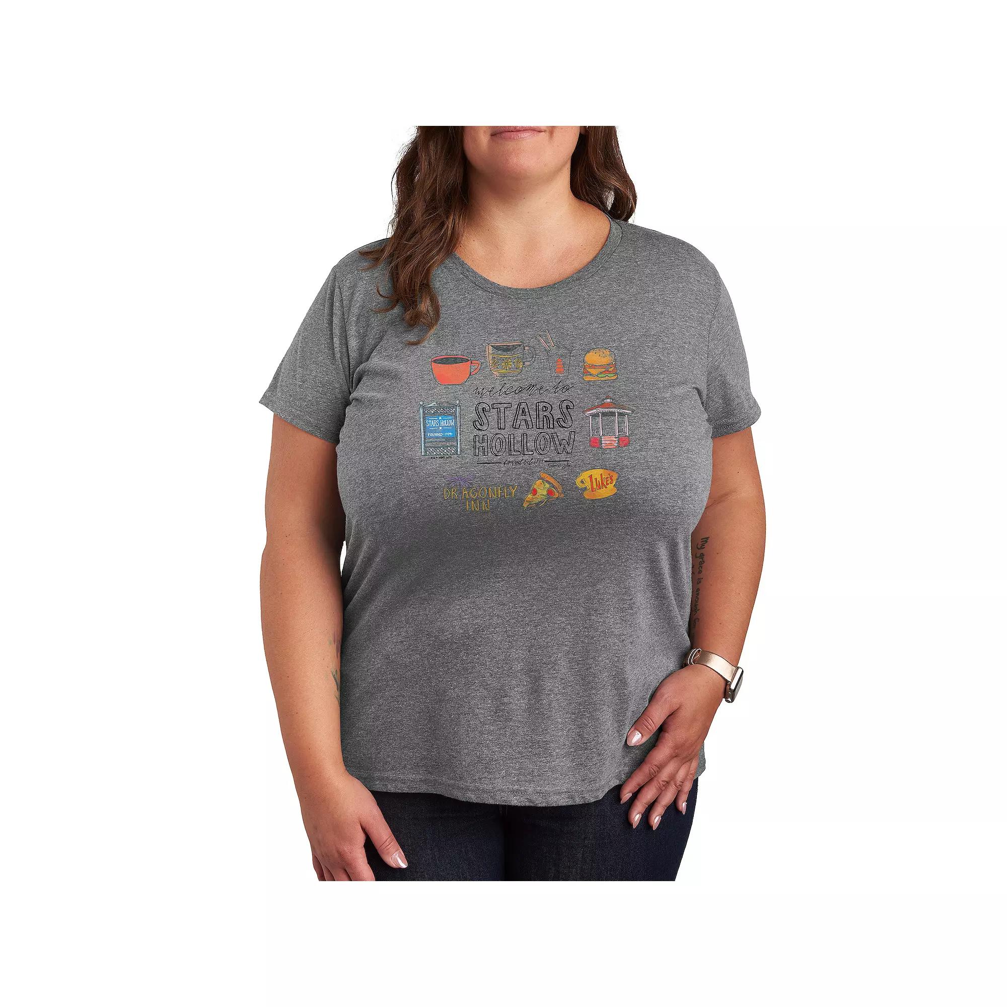 Plus Gilmore Girls Stars Hollow Grid Graphic Tee, Women's,  Product Image