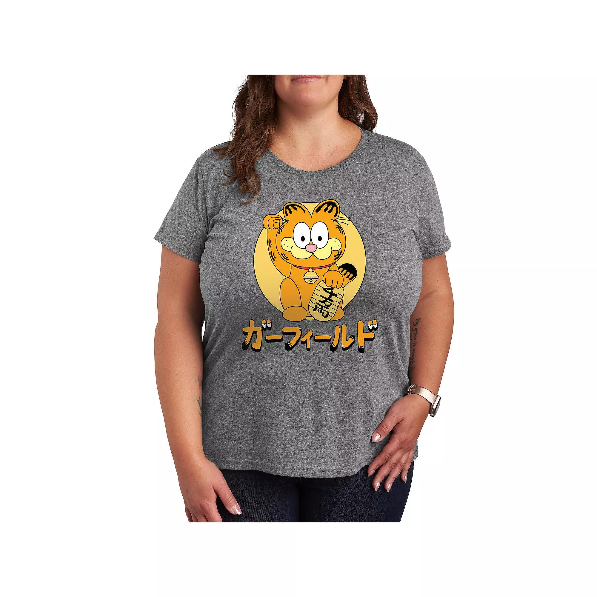 Plus Garfield Lucky Cat Graphic Tee, Women's,  Product Image