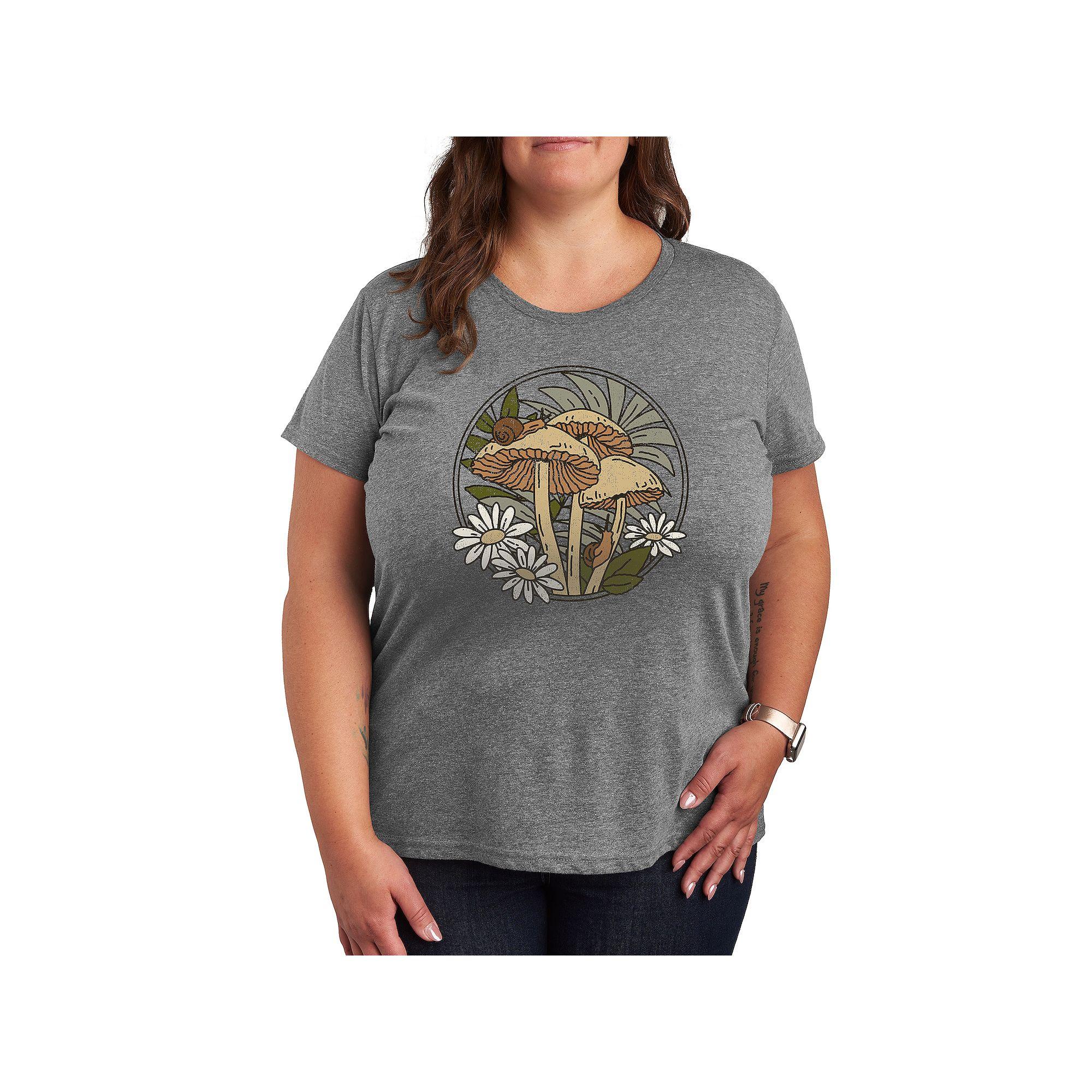 Plus Mushrooms And Snails Graphic Tee, Women's,  Product Image