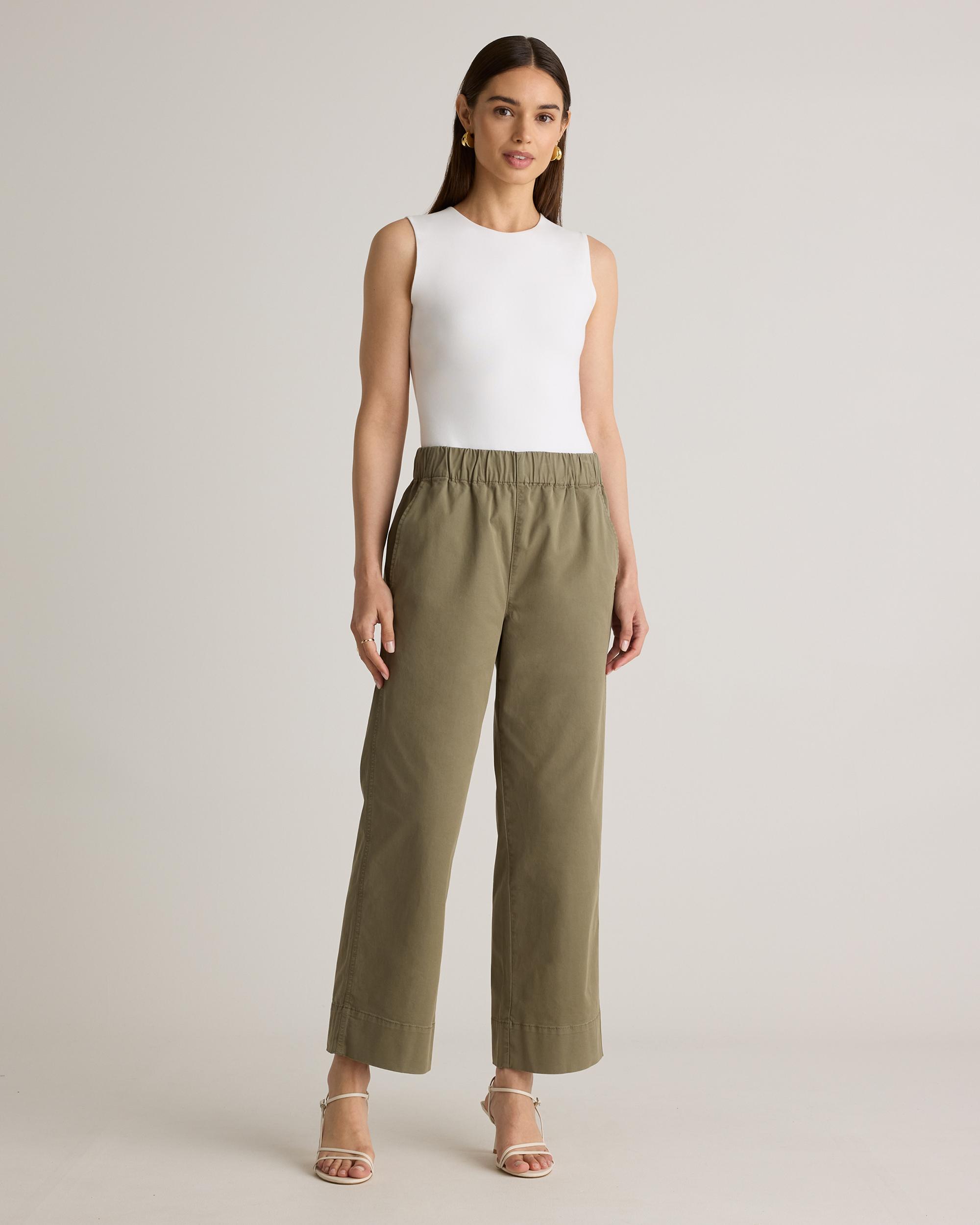 Quince | Women's Organic Stretch Cotton Wide Leg Chino Pants Organic Cotton Product Image