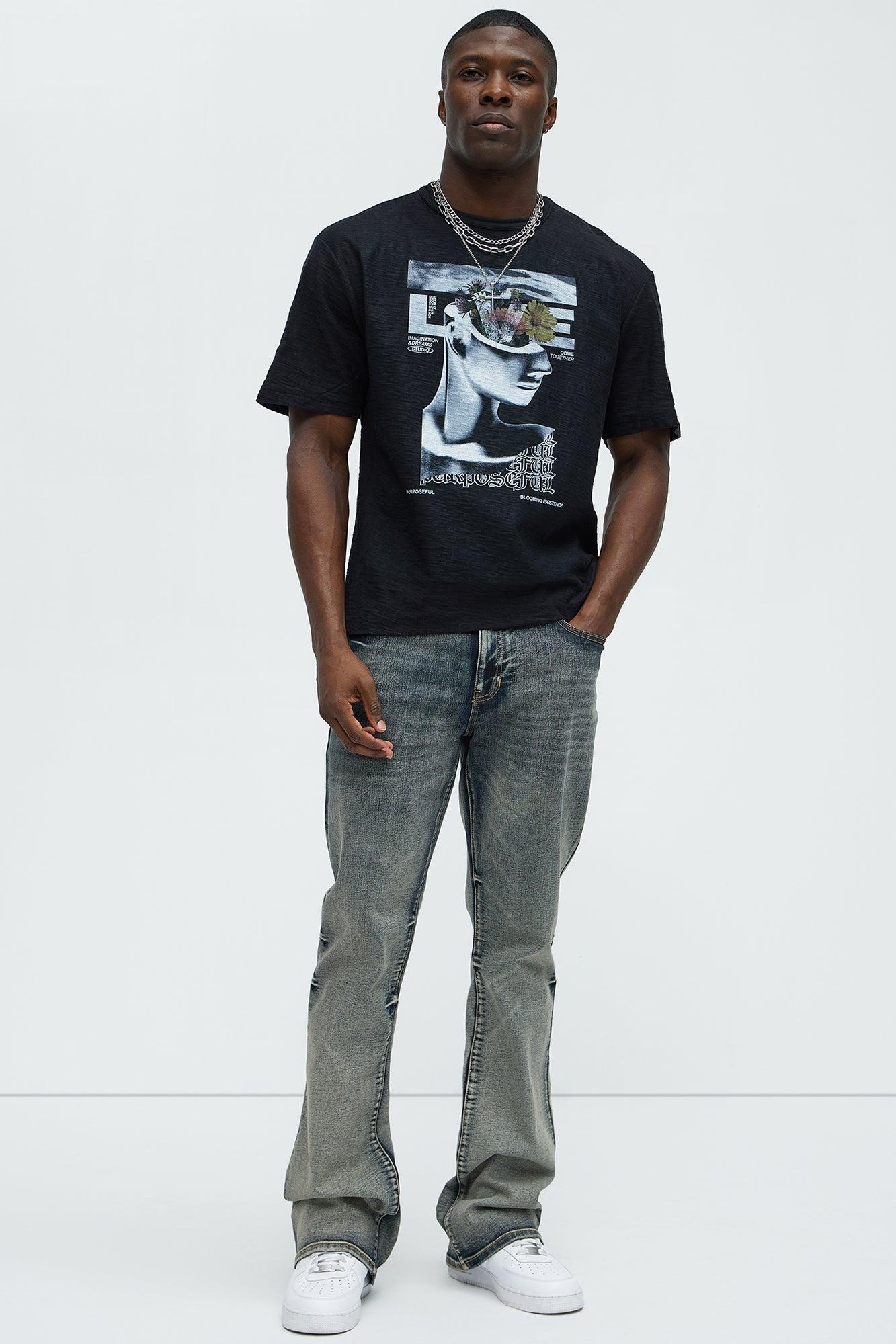 Purposeful Textured Short Sleeve Tee - Black Product Image