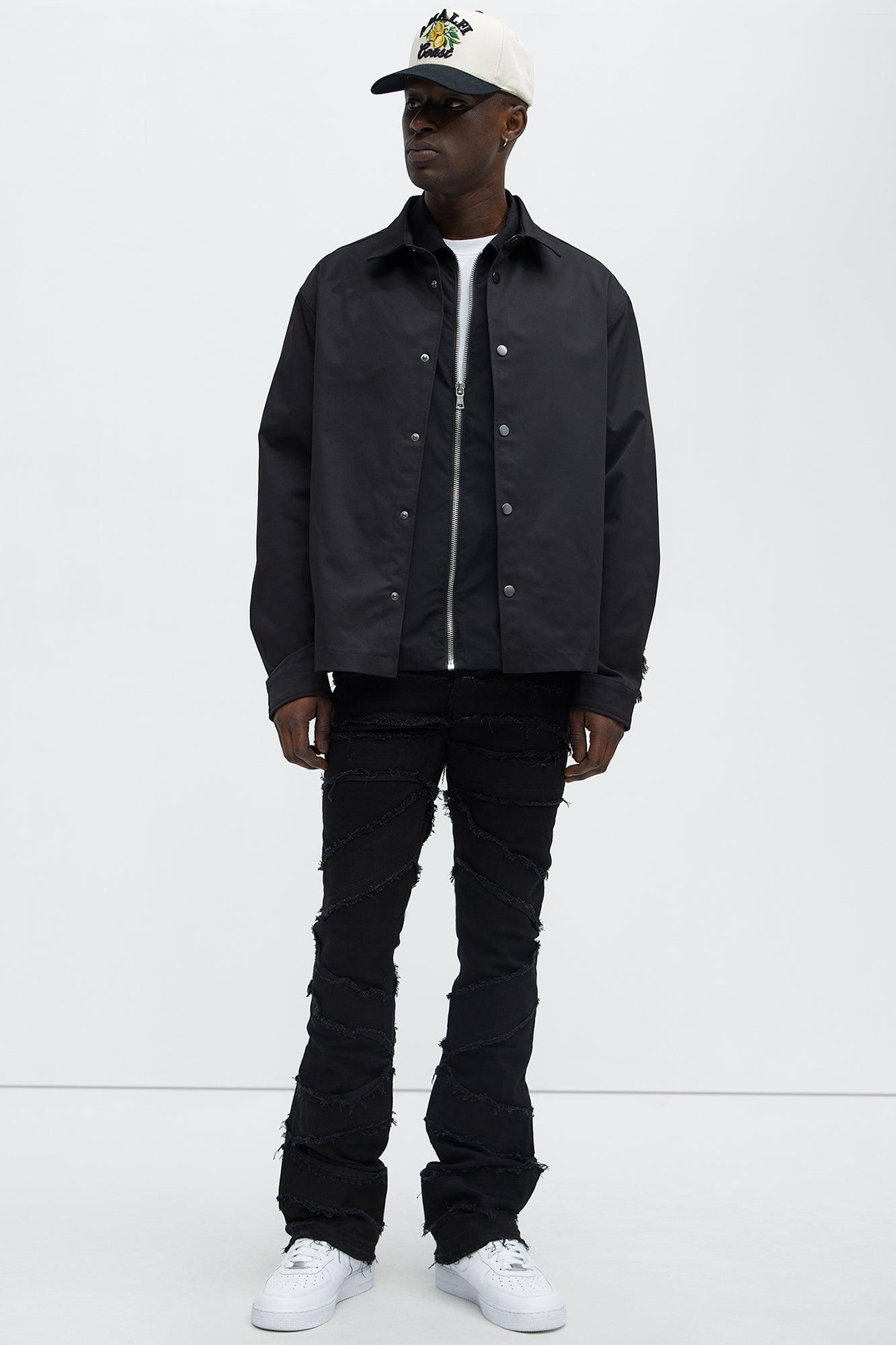 In All Ways Fray Stacked Skinny Flare Jeans - Black Product Image