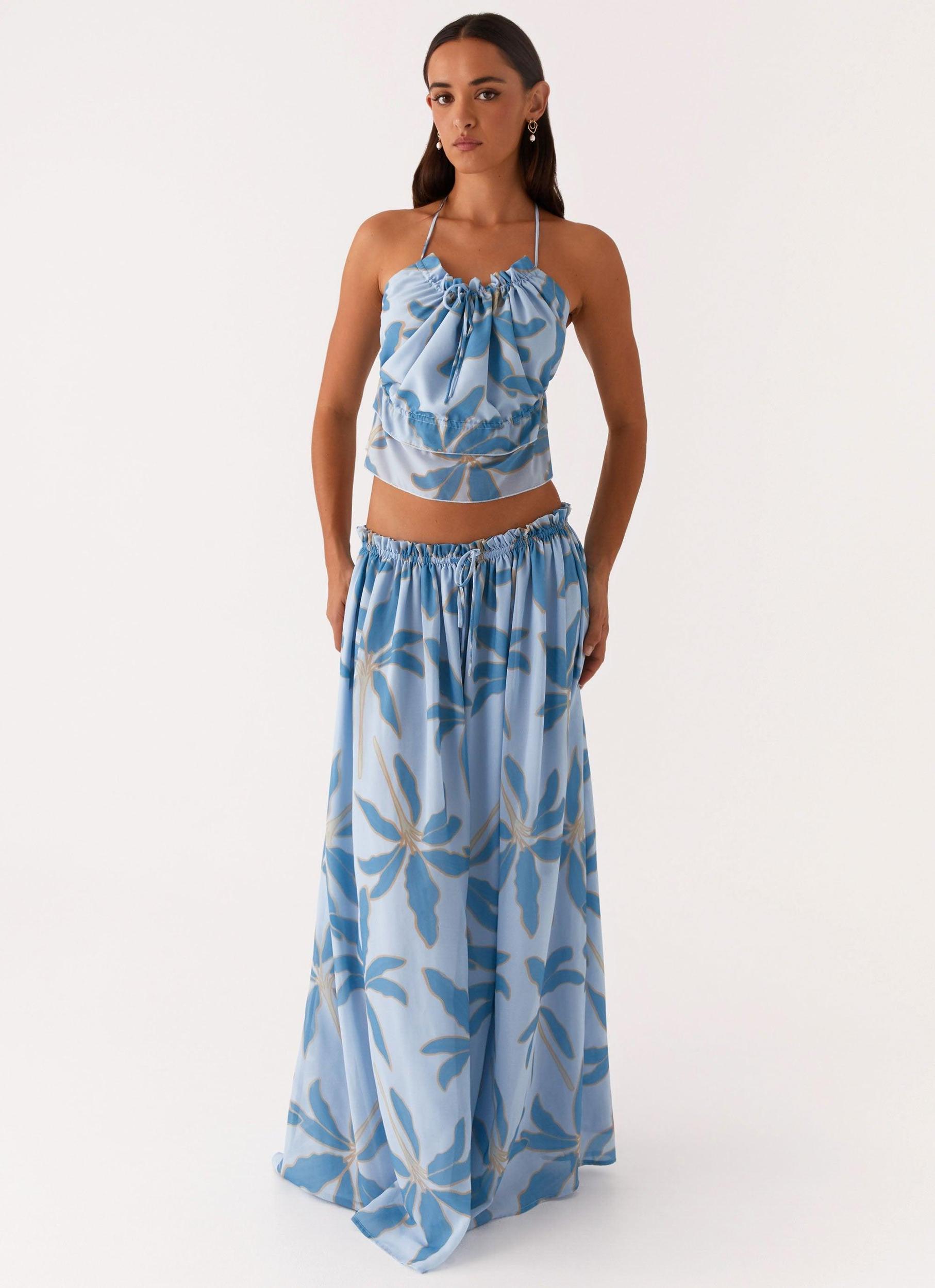 Zaya Backless Top - Opulent Blue Product Image