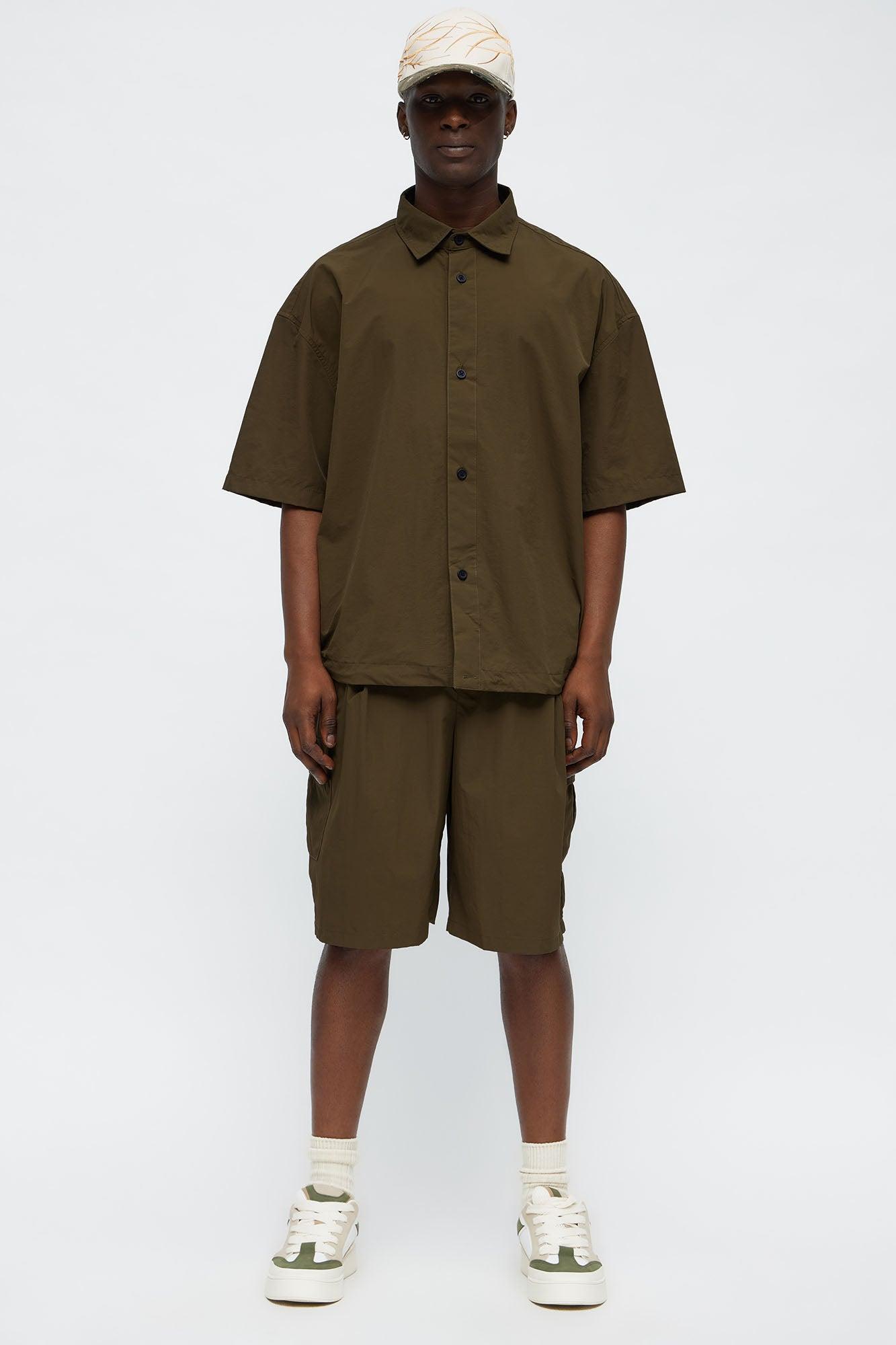 Super Baggy Philip Nylon Short - Olive Male Product Image