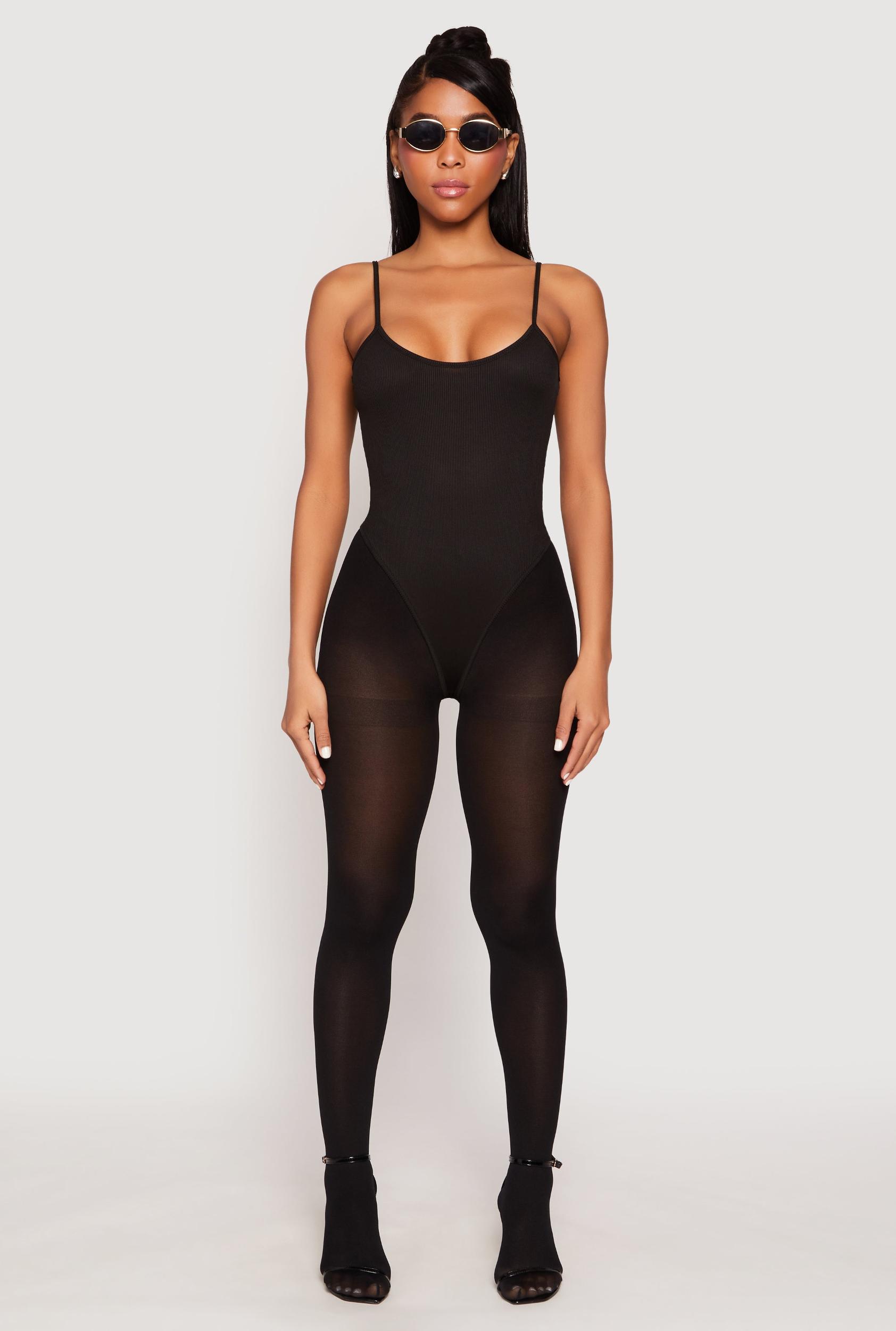 Womens Daisy Rib Knit Cami Thong Bodysuit Product Image