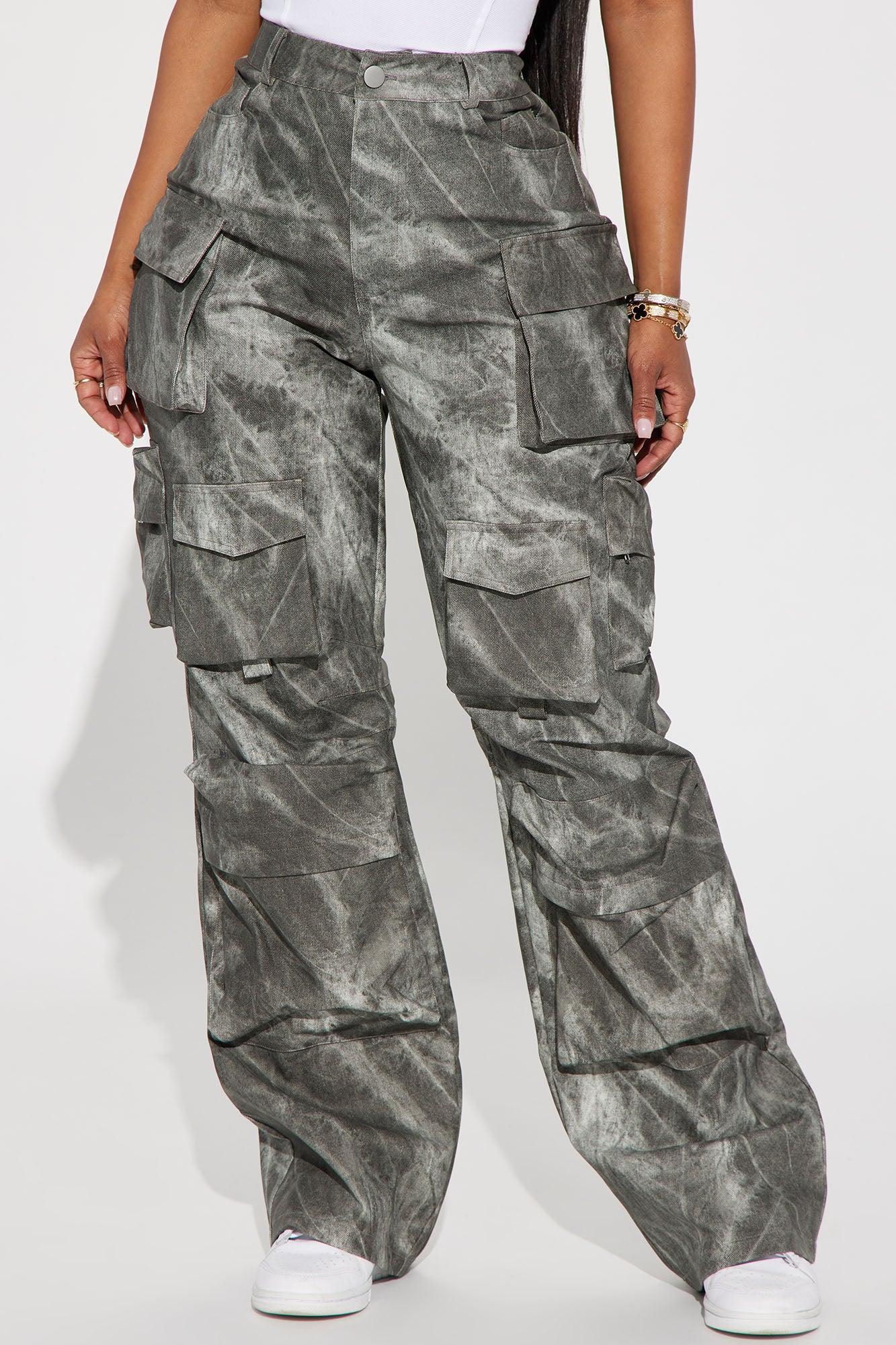 Harvey Washed Faux Leather Cargo Pant - Charcoal Product Image