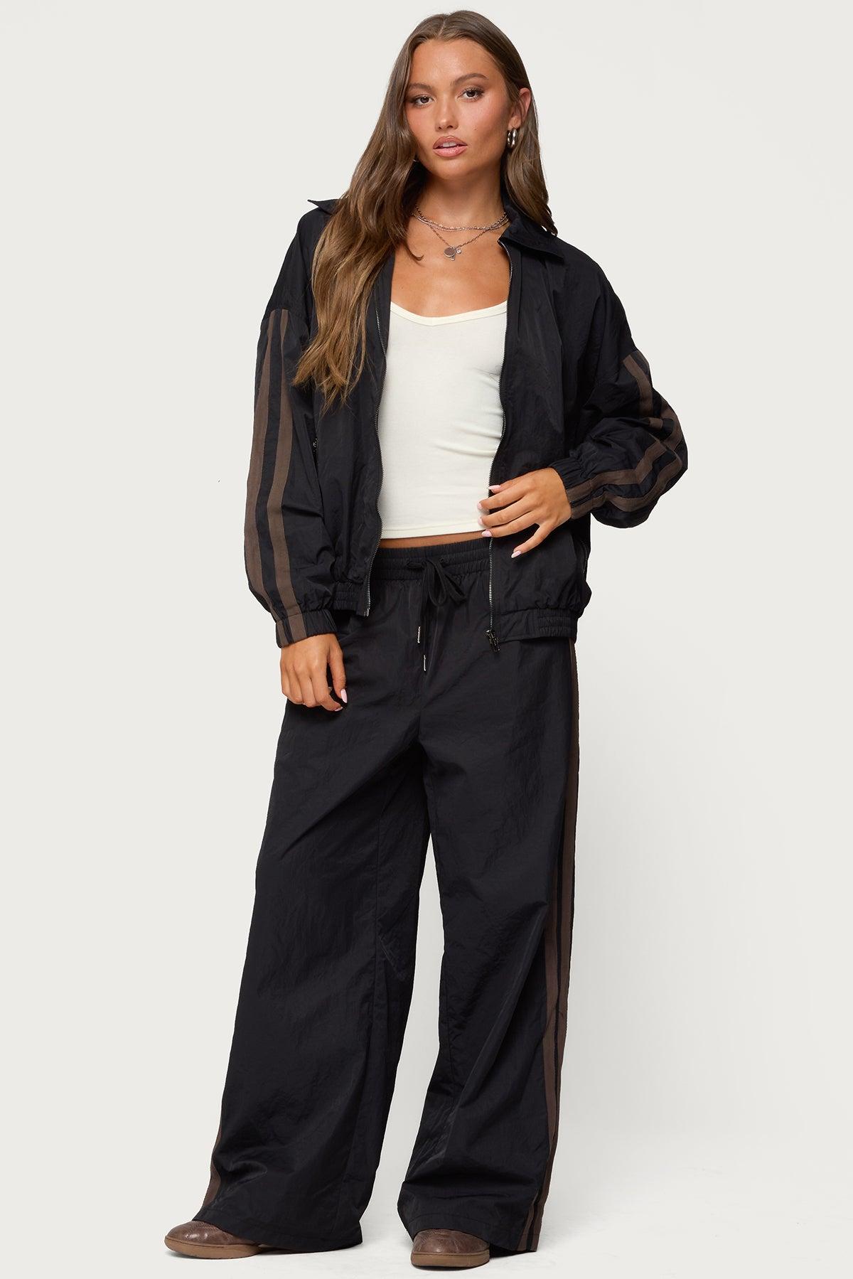 Kieran Stripey Nylon Track Pants Product Image